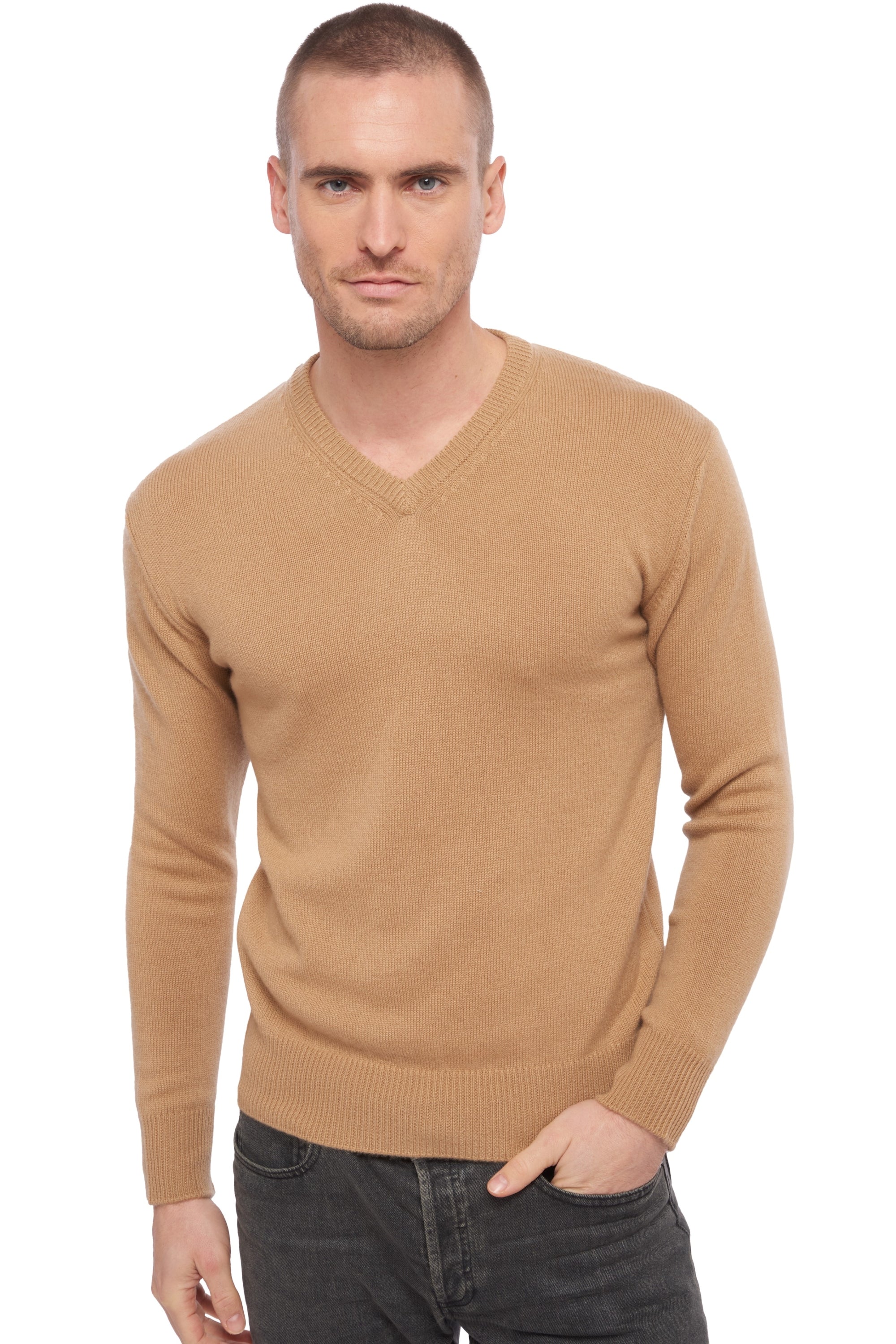 Hippolyte 4F Kaschmirpullover Herren - Kamel - Mahogany