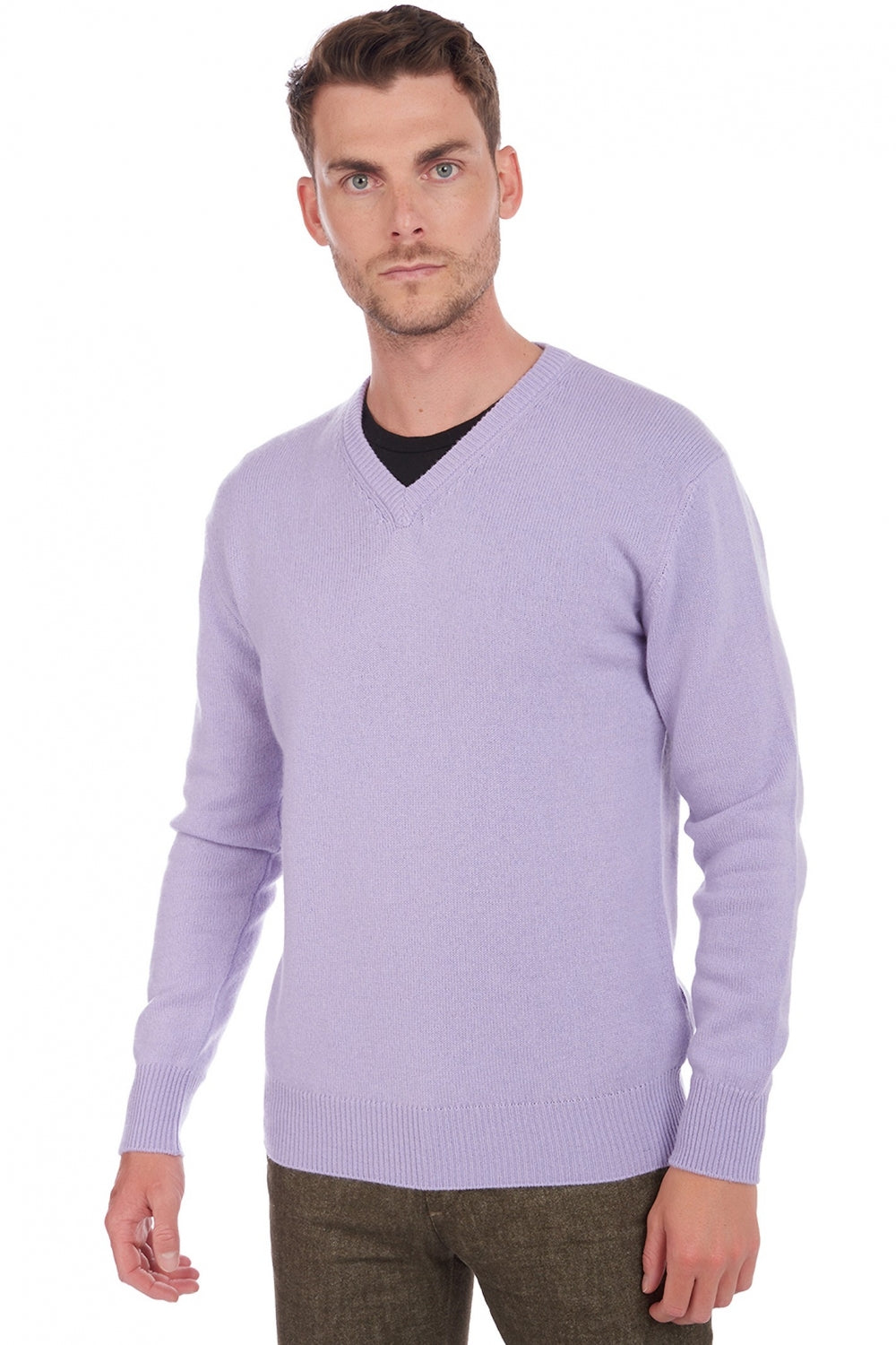 Hippolyte 4F aus Kaschmir für Herren - sonniges Lavendel - Mahogany