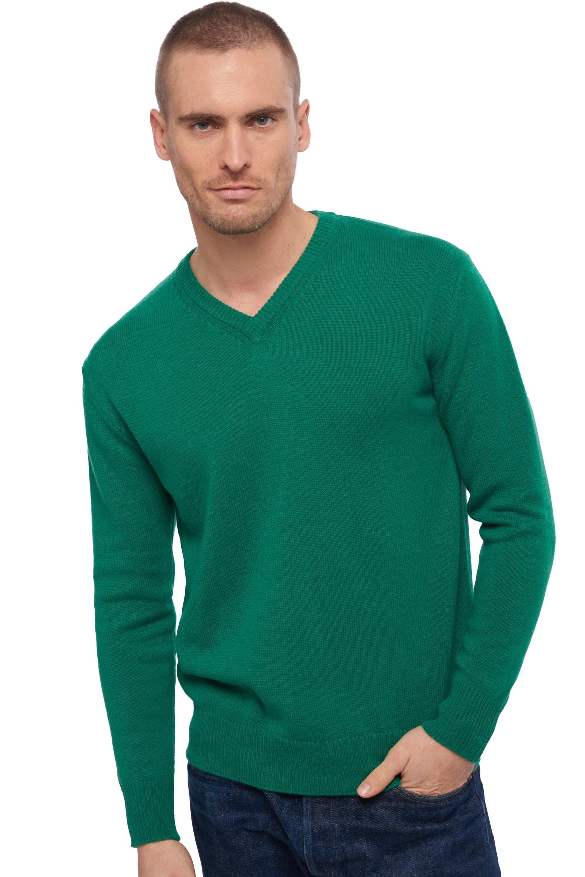 Hippolyte 4F aus Kaschmir für Herren - Englischgrün - Mahogany