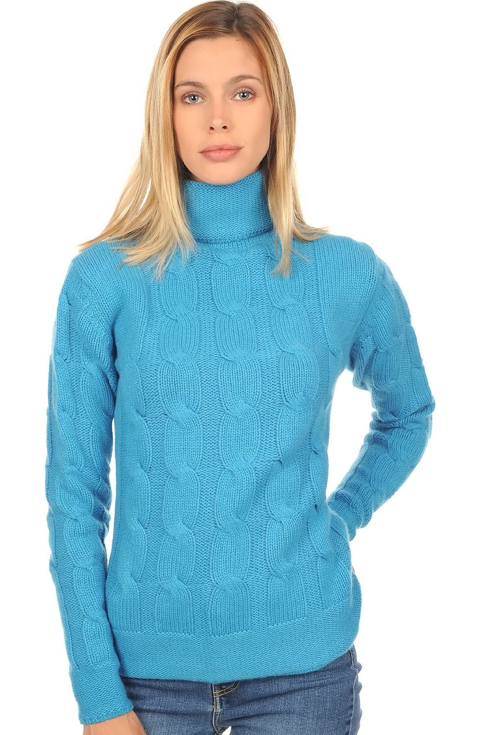 Blanche aus Kaschmir für Damen - leuchtendes Südseegrün - Mahogany