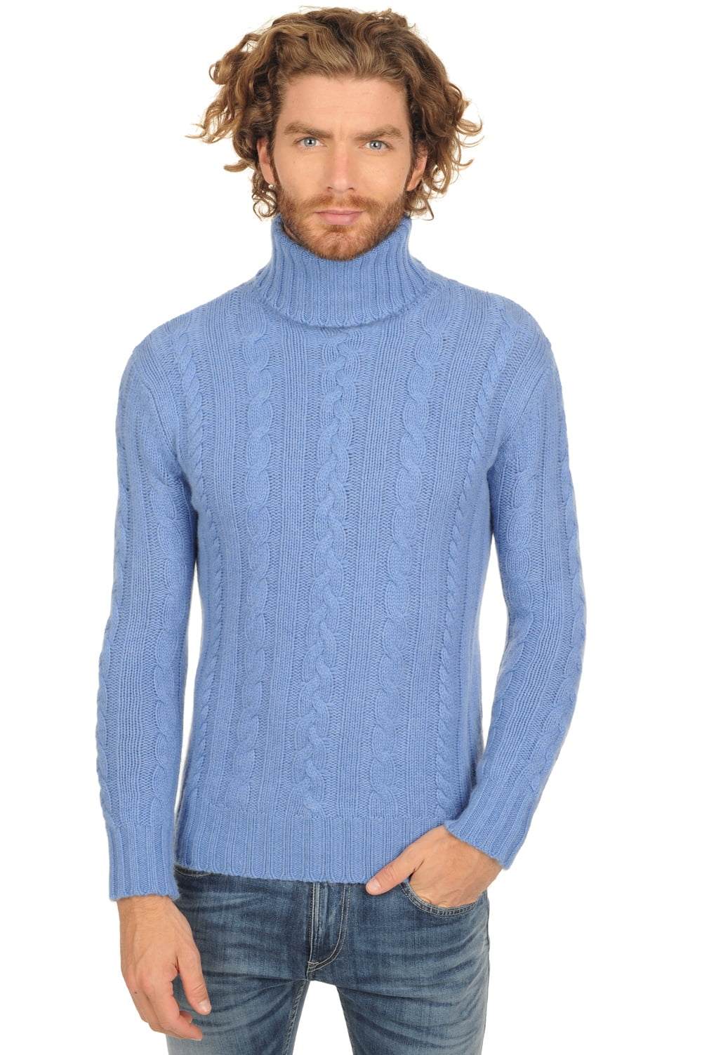 Lucas aus Kaschmir für Herren - blau meliert - Mahogany