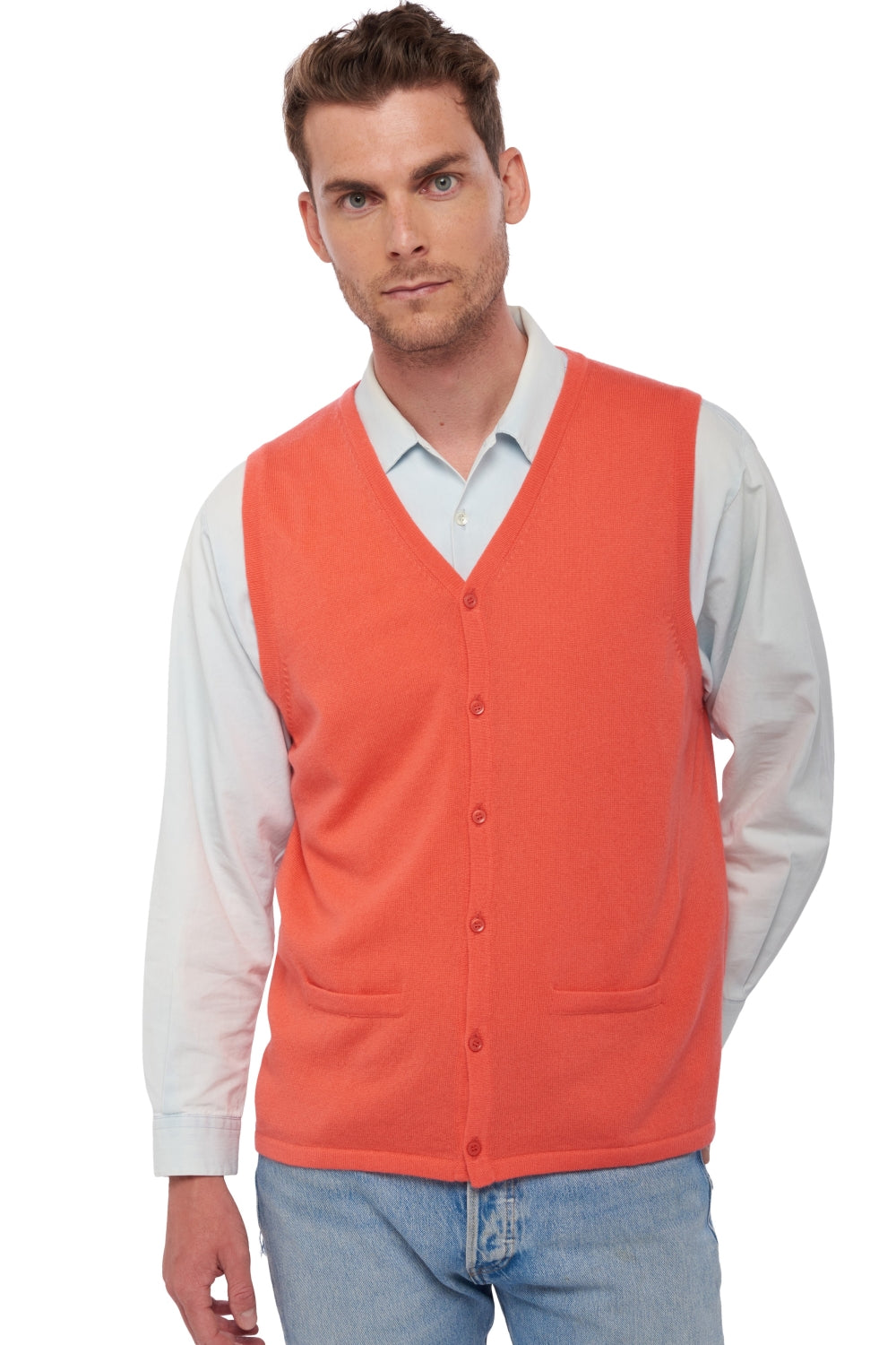 Basile Kaschmirpullover Herren - corail lumineux - Mahogany