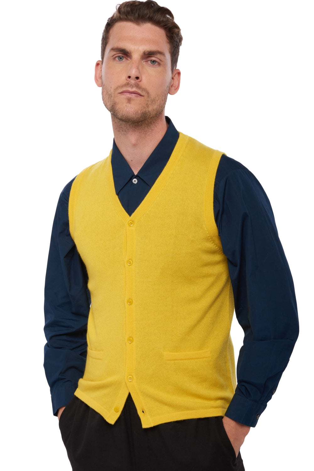 Basile Kaschmirpullover Herren - tournesol - Mahogany