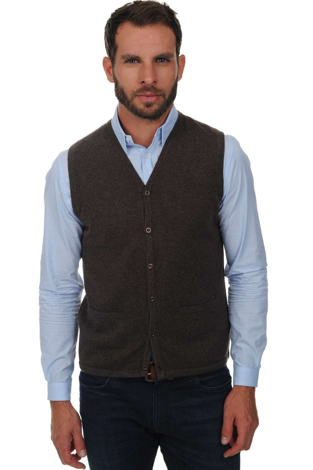 Basile Kaschmirpullover Herren - marron chiné - Mahogany