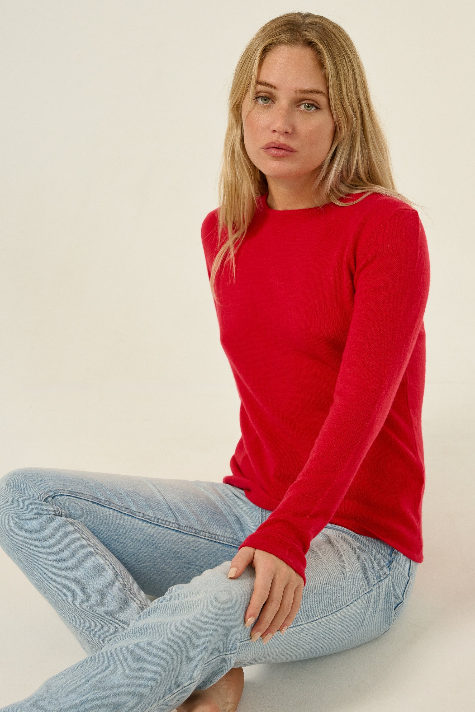 Line aus Kaschmir für Damen - Samtrot - Mahogany