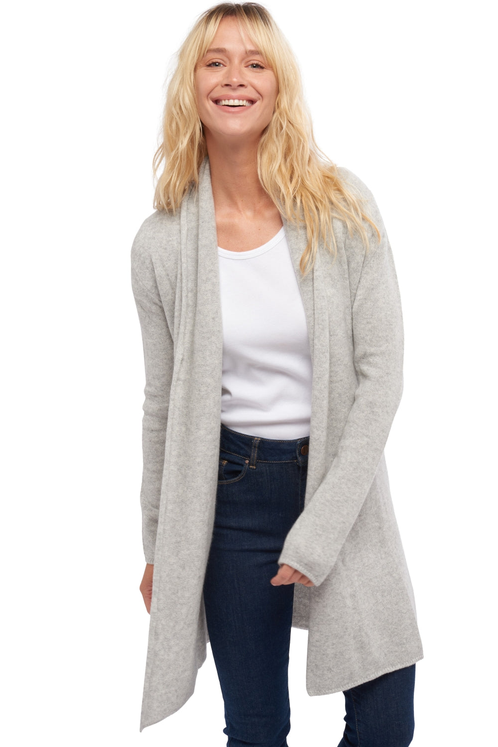 Perla Kaschmirpullover Damen - meliertes Flanellgrau - Mahogany