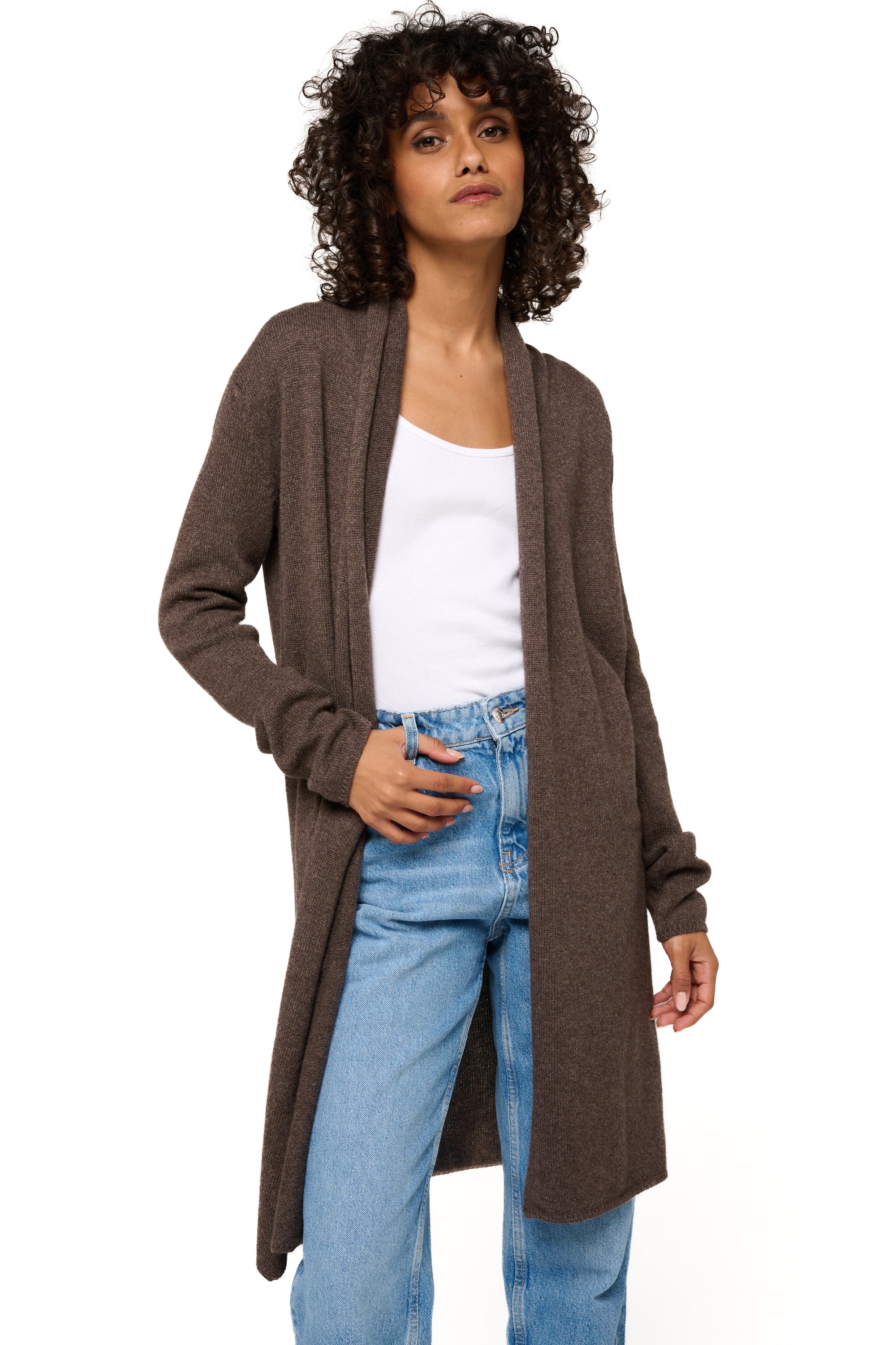 Perla Kaschmirpullover Damen - meliertes Braun - Mahogany