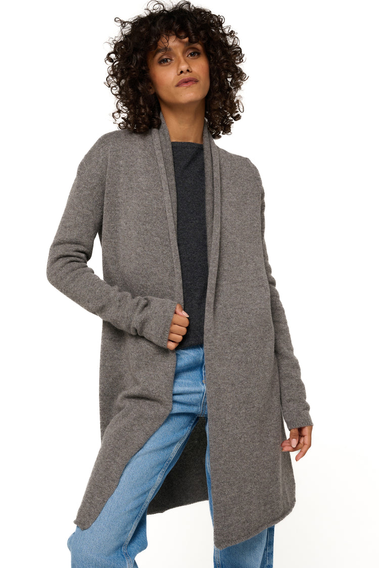 Perla Kaschmirpullover Damen - meliertes Marmotte - Mahogany