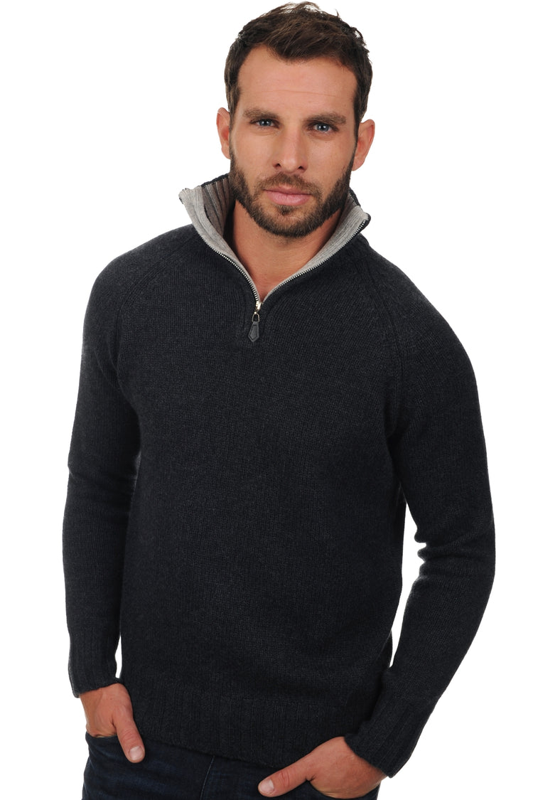 Olivier aus Kaschmir Herren - anthrazit meliert-flanell meliert - Mahogany