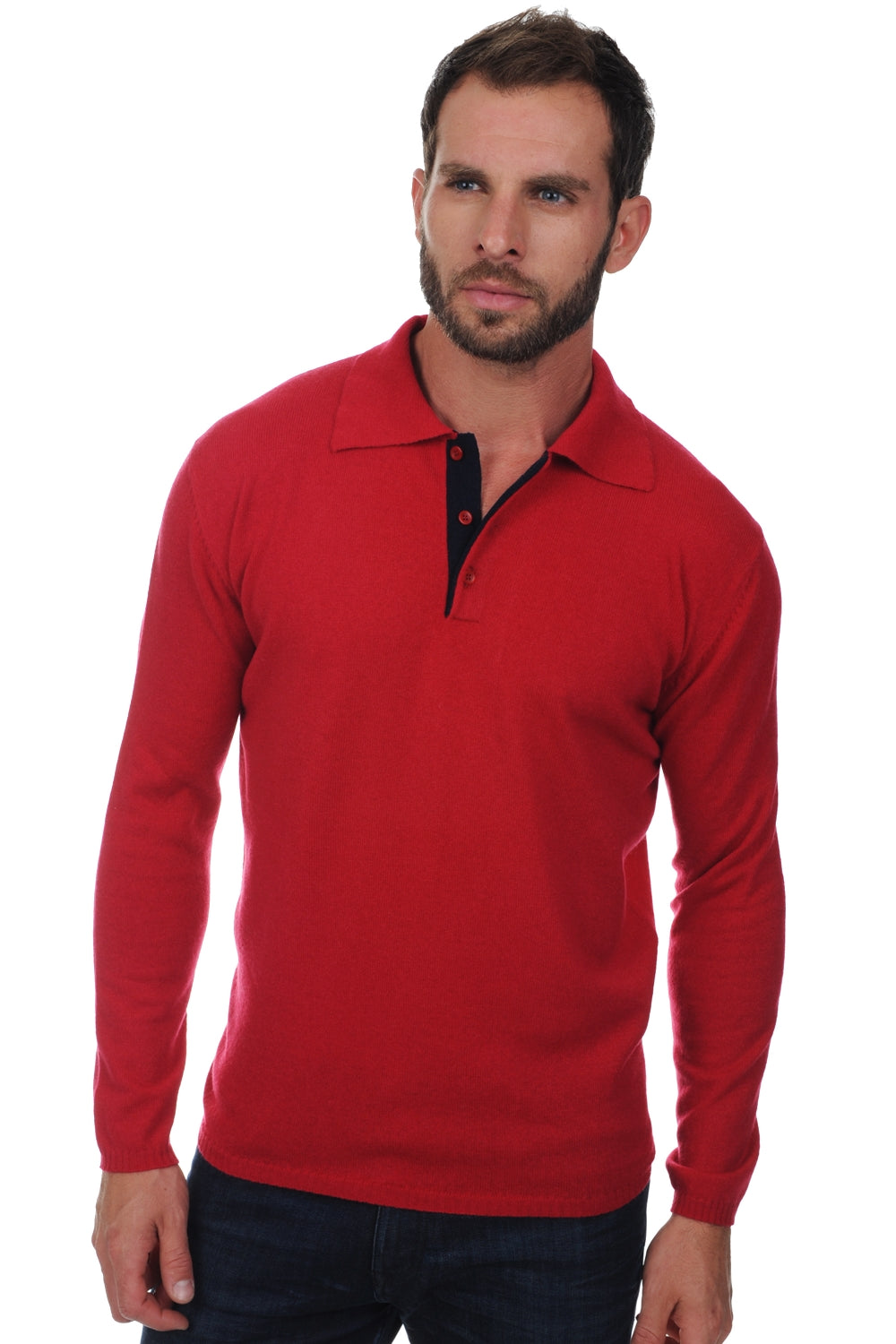 Scott aus Kaschmir für Herren - Samtrot/Dunkelmarineblau - Mahogany
