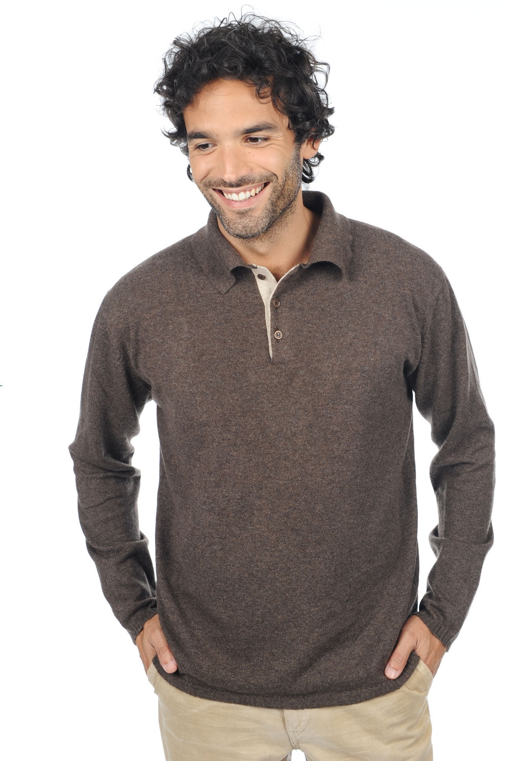 Scott aus Kaschmir für Herren - Meliertes Braun/Zeitloses Beige - Mahogany