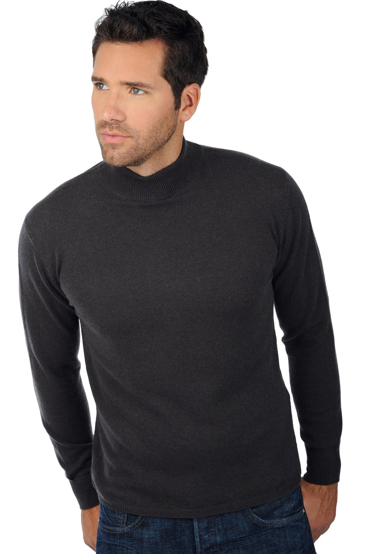 Kaschmirpullover, 100 % Kaschmir, Herren, Stehkragen / Schornsteinkragen, gerader Schnitt, lange Ärmel, normal / 2 und 4 Fäden, normales Strickwerk, Mahogany