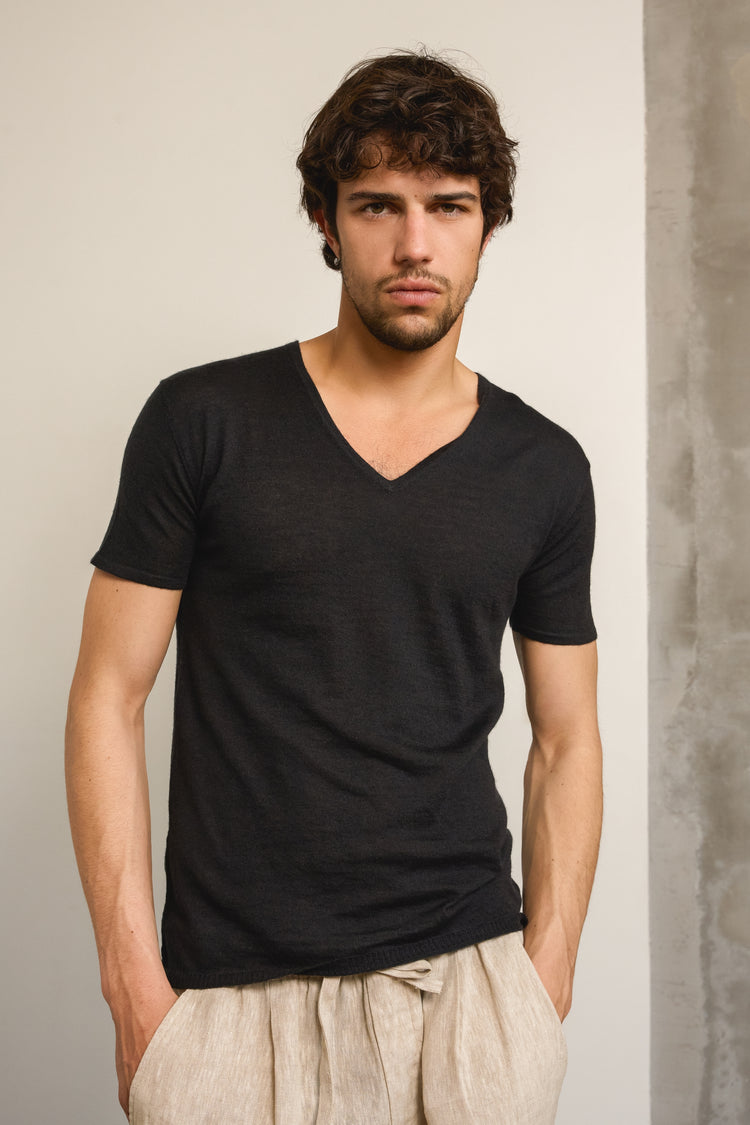 Nino aus Kaschmirduvet Herren - Schwarz - Mahogany