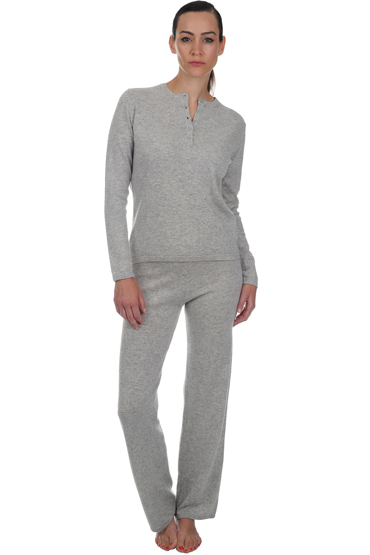 Loan aus Kaschmir für Damen - flanelle chiné - Mahogany