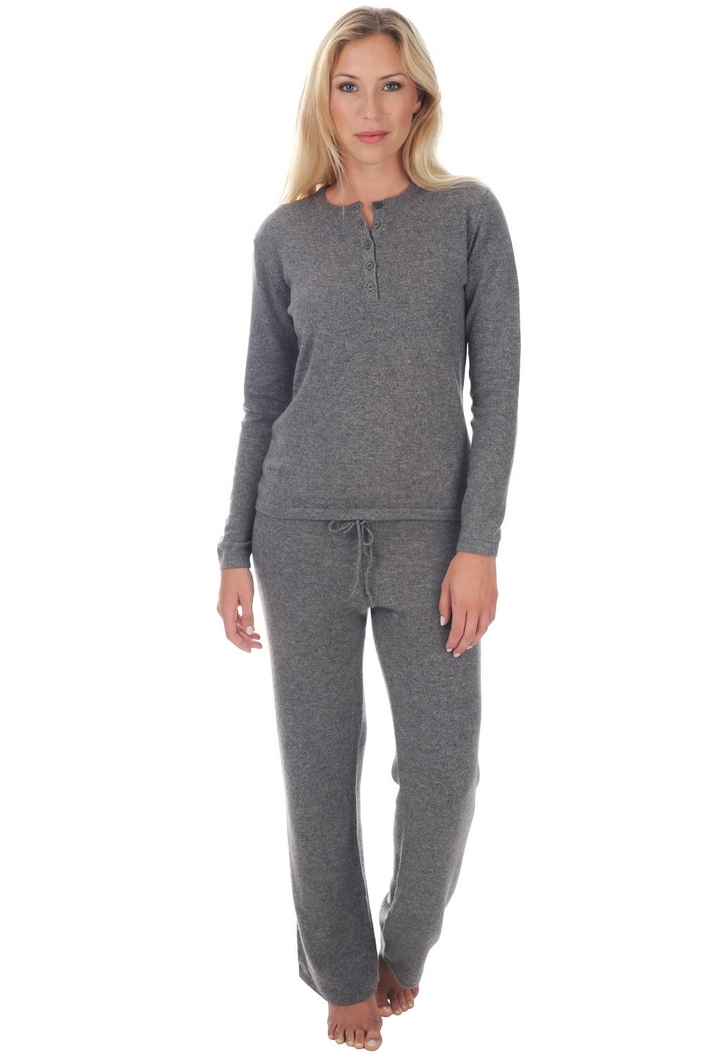 Loan aus Kaschmir für Damen - marmotte chiné - Mahogany