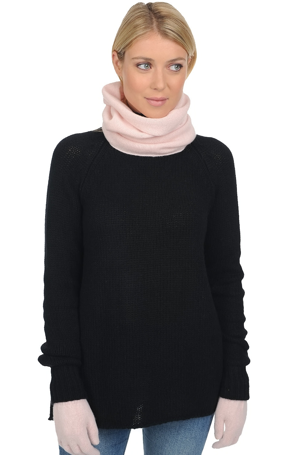 Fraise Kaschmirpullover Damen - blasses Rosa - Mahogany