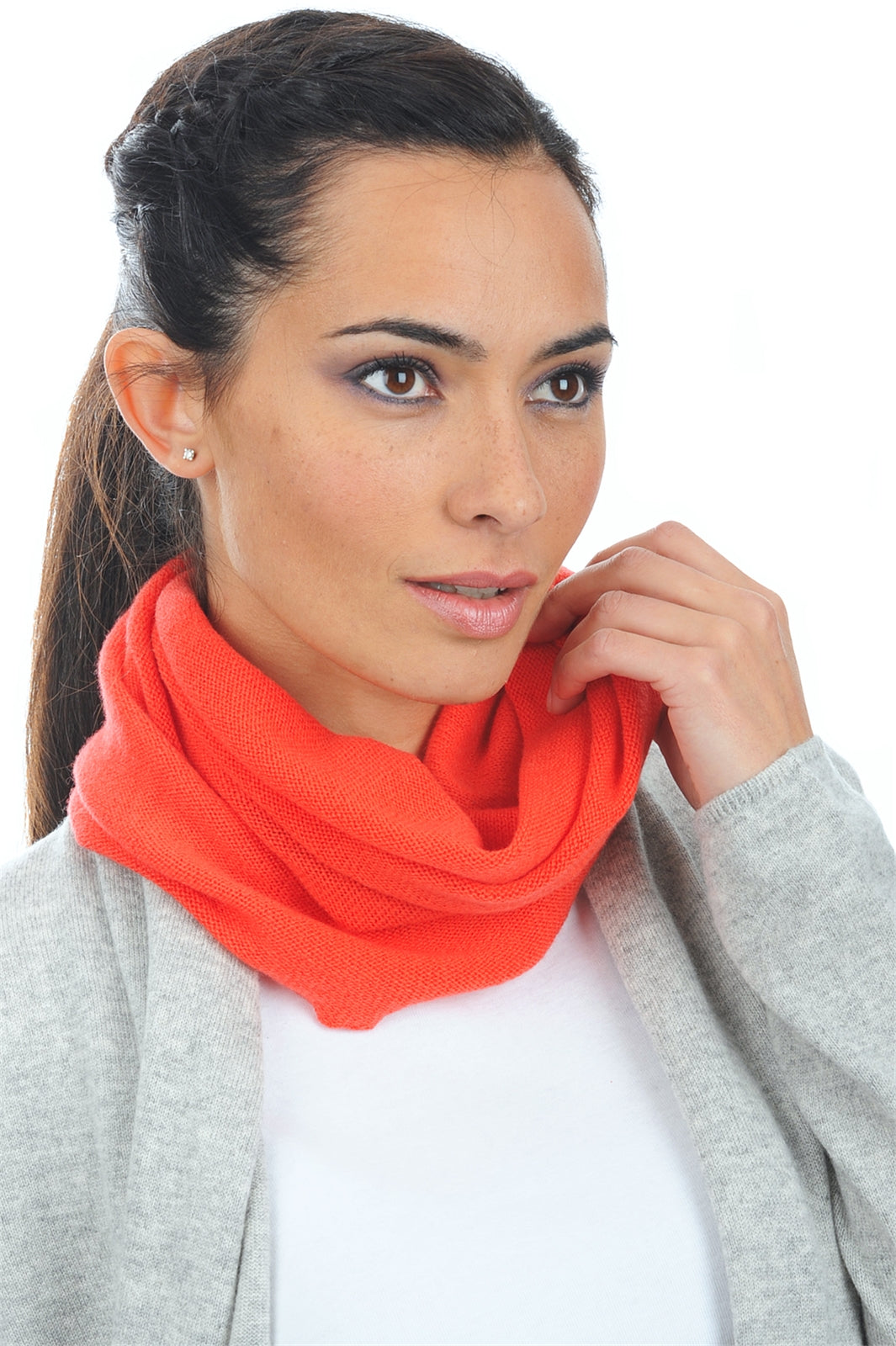 Fraise Kaschmirpullover Damen - leuchtendes Korall - Mahogany