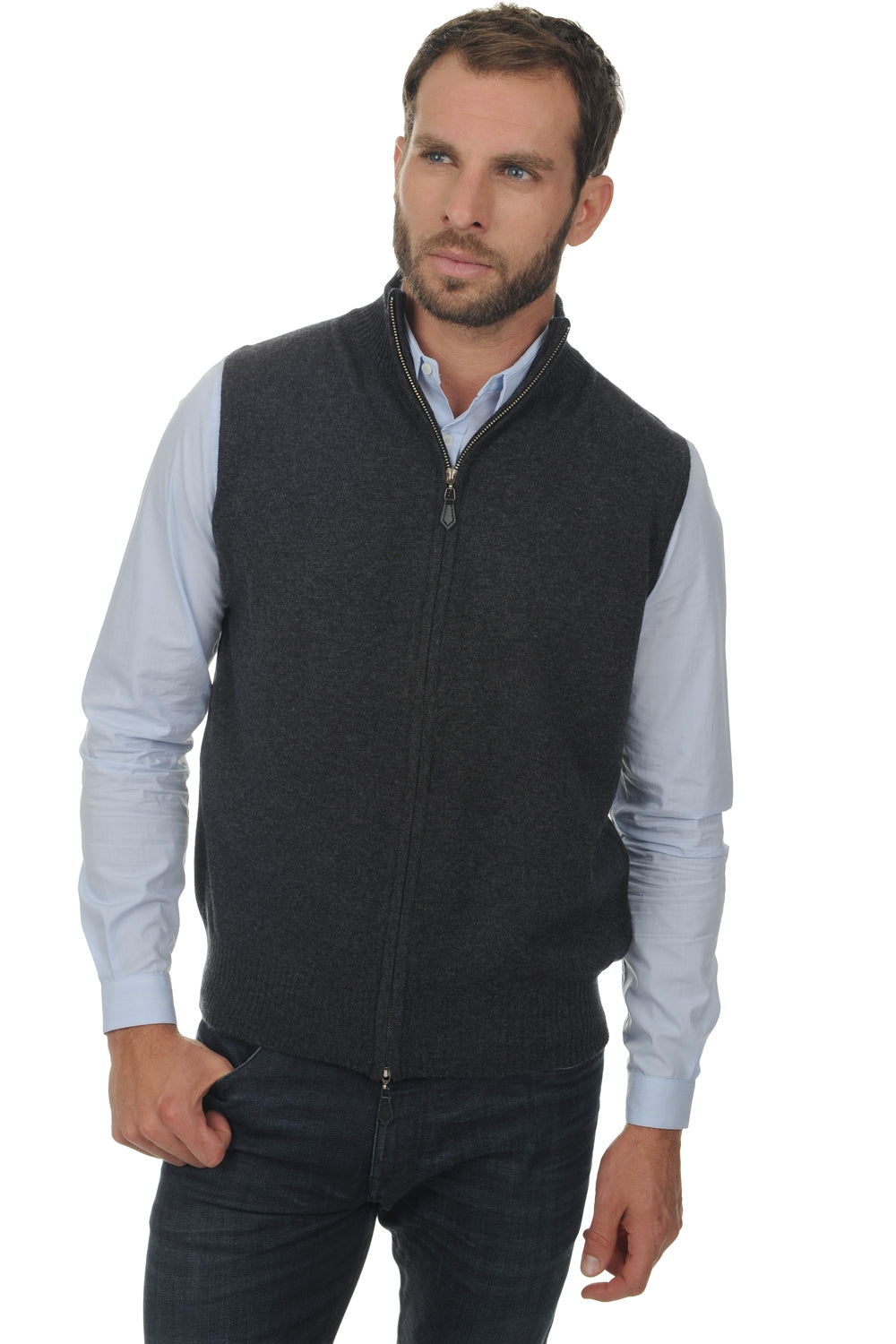 Dali Kaschmirpullover Herren - anthrazit meliert - Mahogany