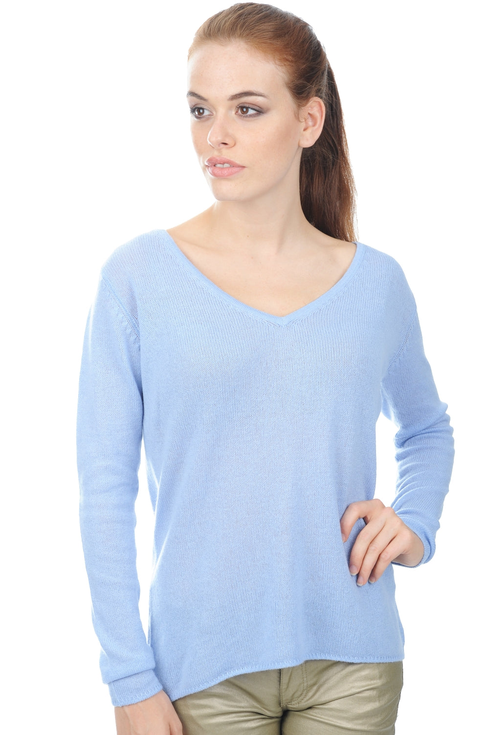 Flavie aus Kaschmir für Damen - himmelblau - Mahogany