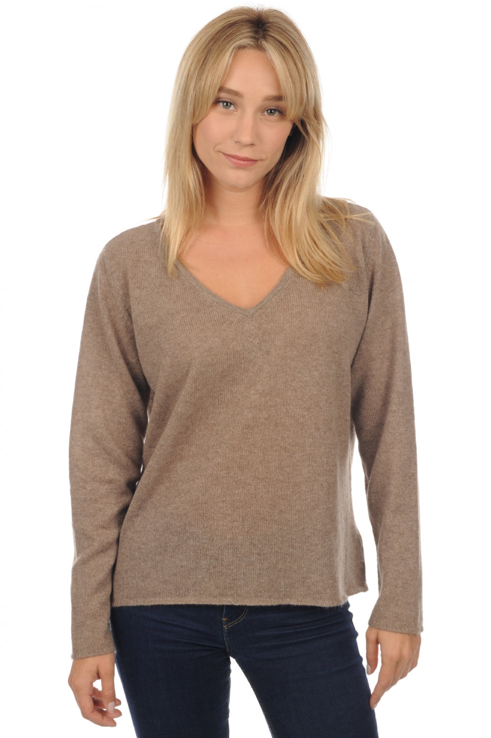 Flavie aus Kaschmir für Damen - natural brown meliert - Mahogany
