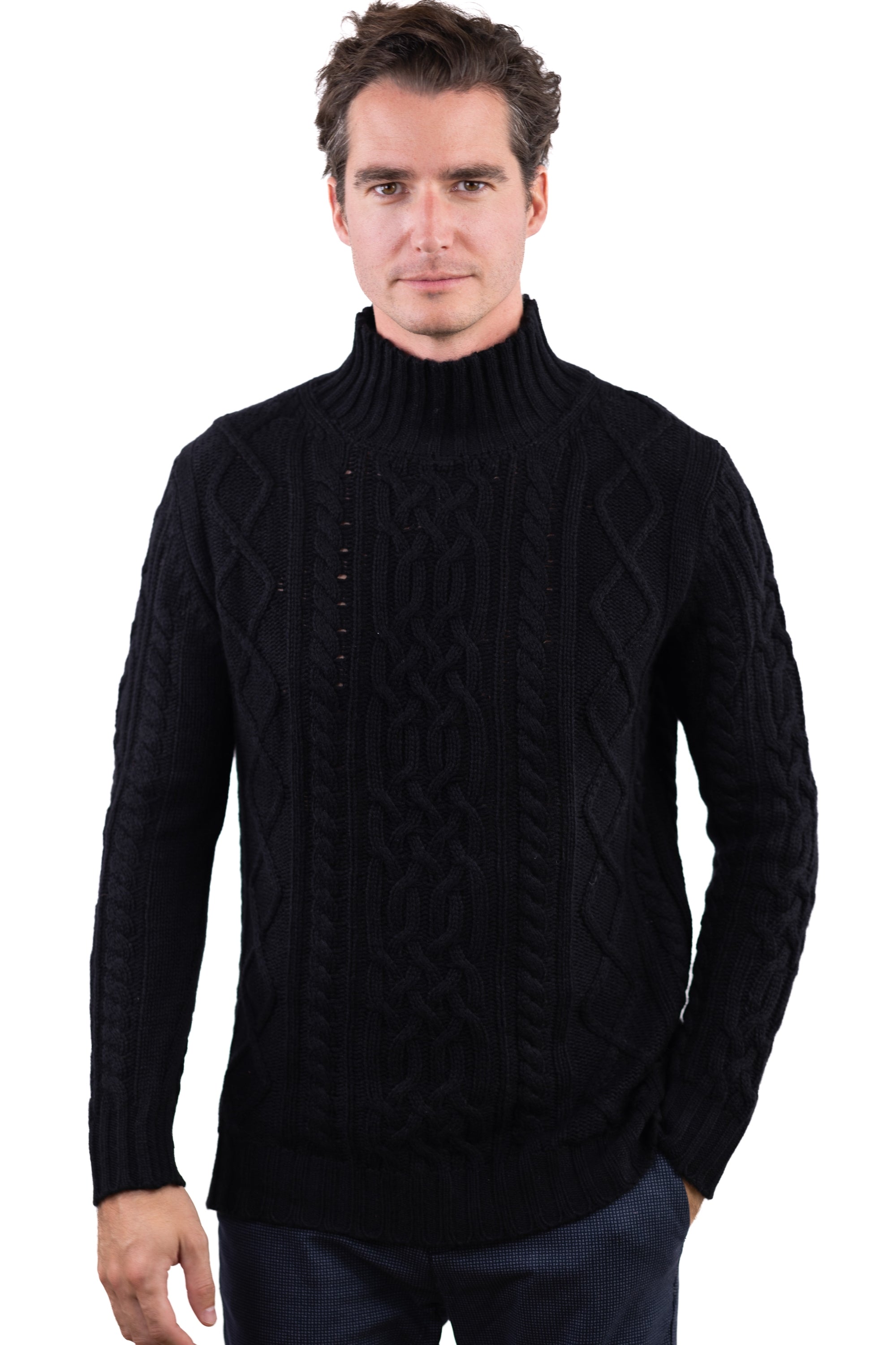 Platon aus Kaschmir Herren - schwarz - Mahogany