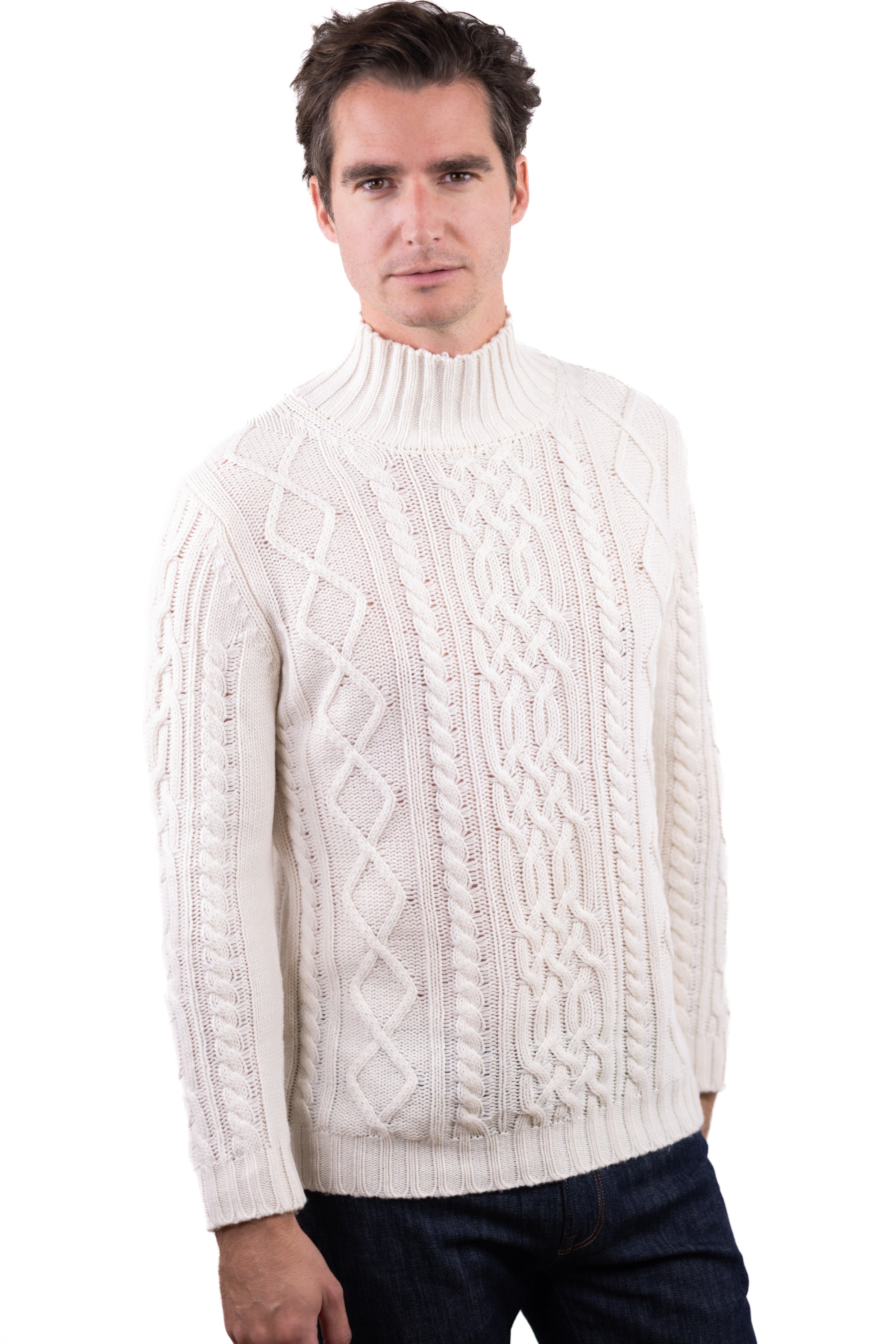 Platon aus Kaschmir Herren - ecru - Mahogany