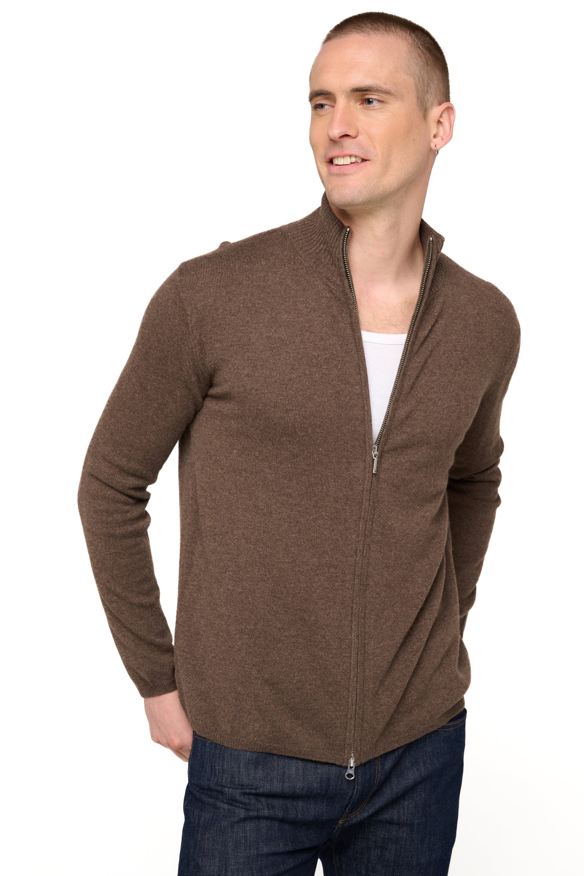 Elton aus Kaschmir Herren - braun meliert - Mahogany