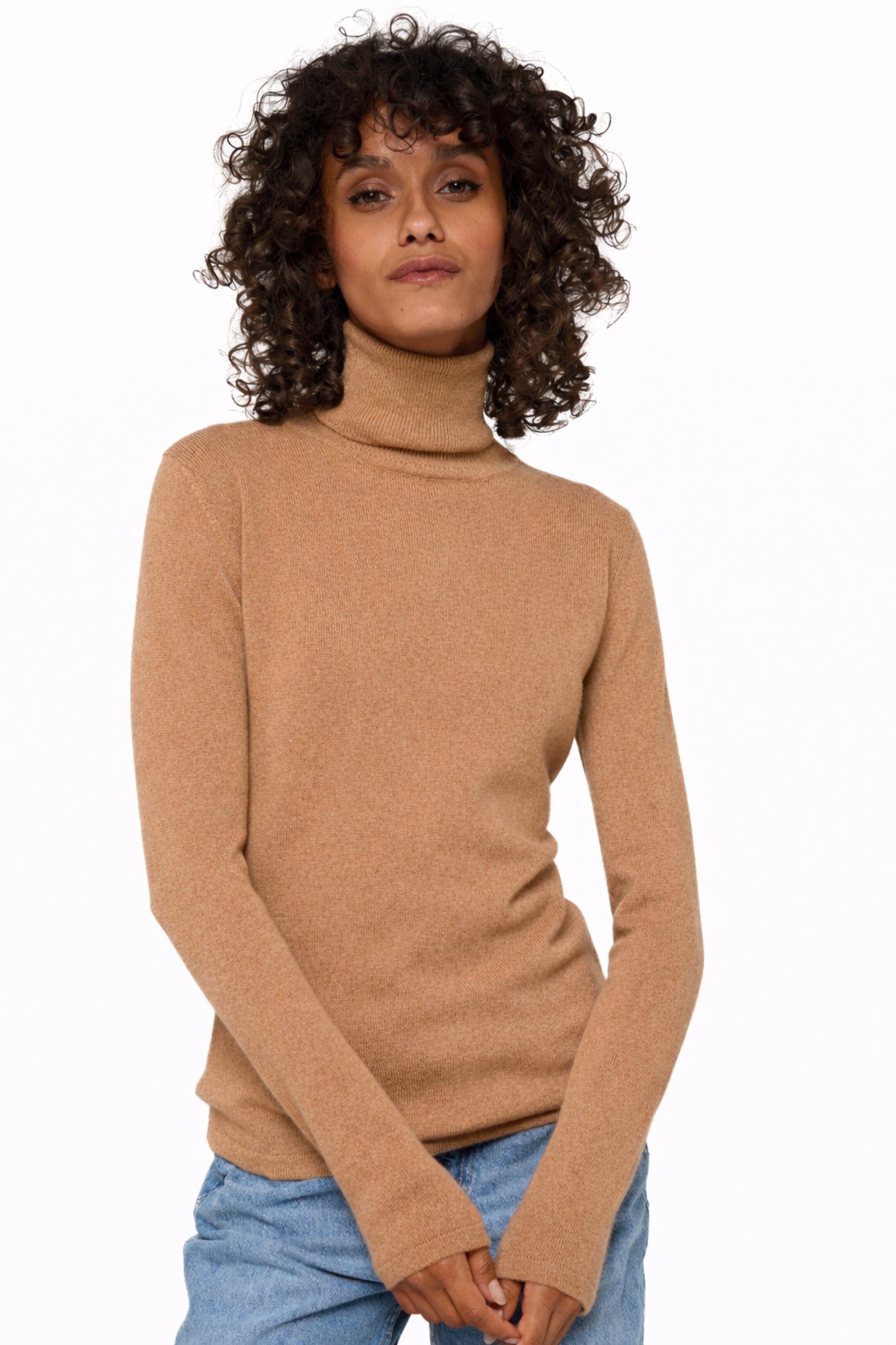 Jade aus Kaschmir für Damen - camel chiné - Mahogany
