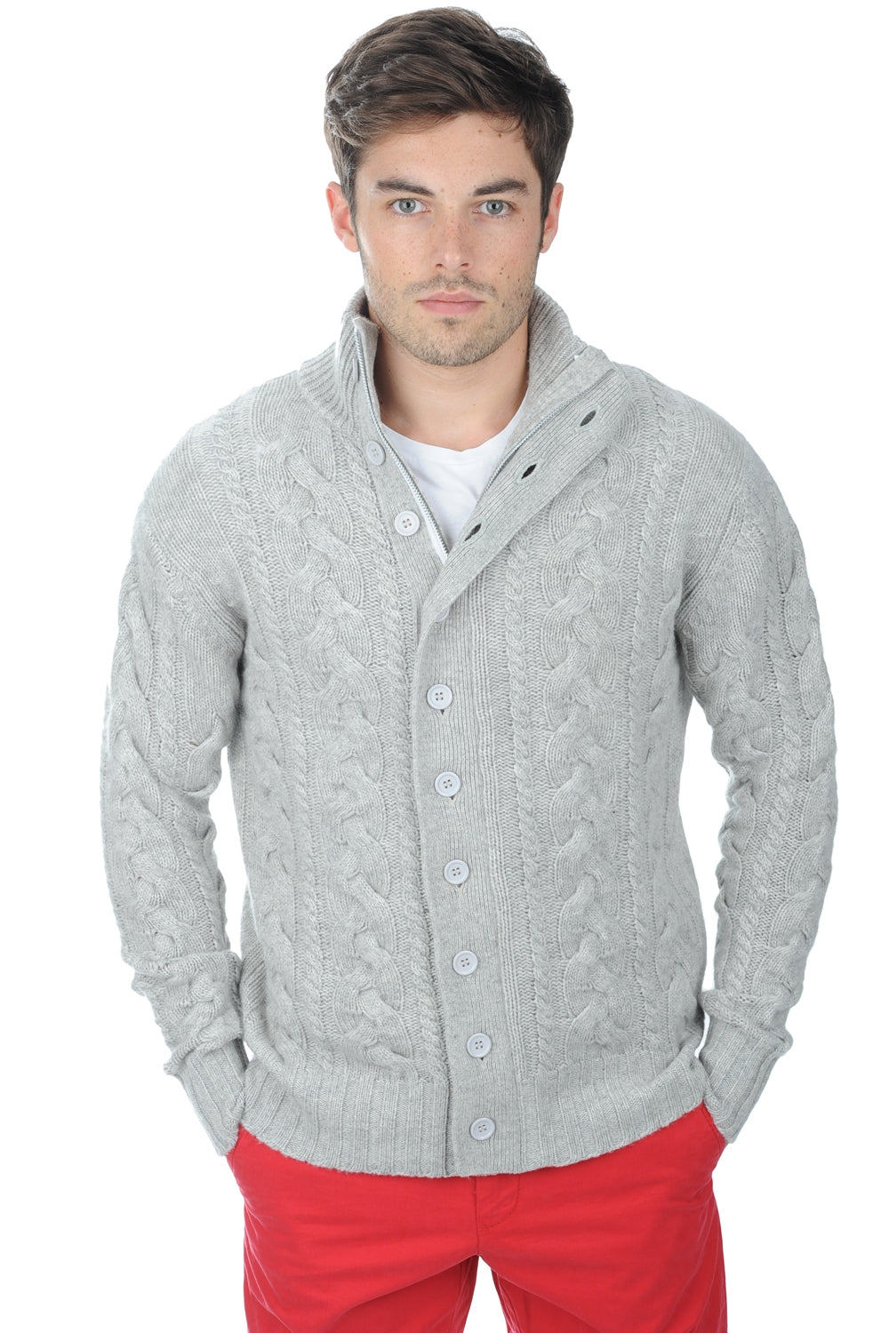 Loris aus Kaschmir für Herren - Flanell Meliert - Mahogany