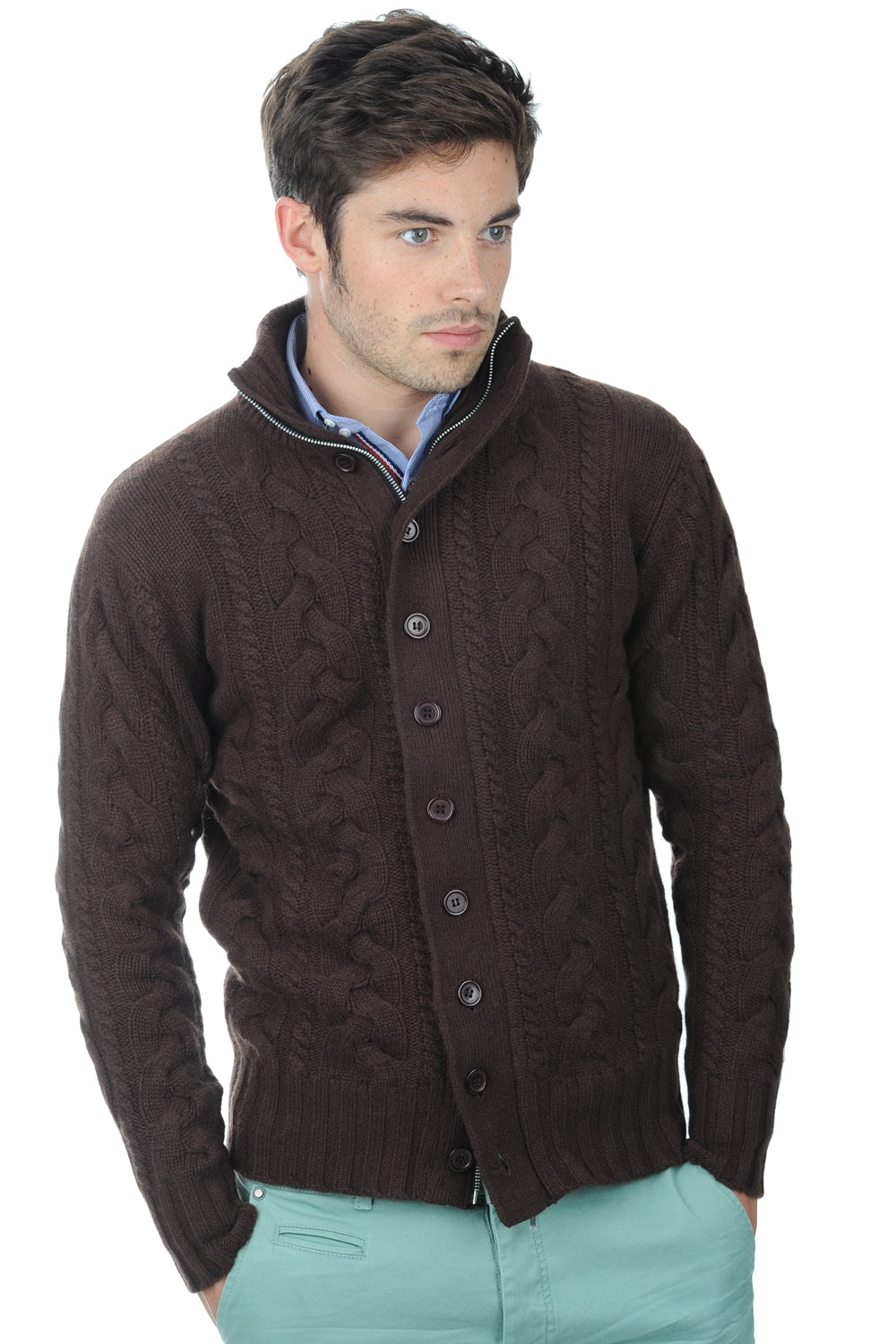 Loris aus Kaschmir für Herren - Cappuccino - Mahogany
