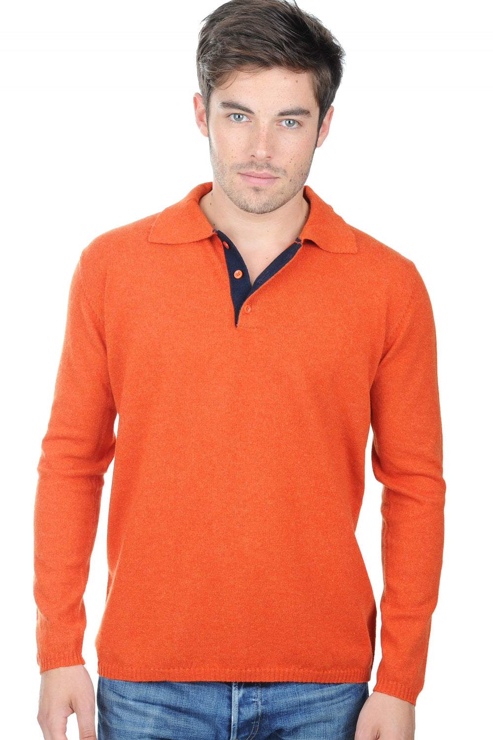 Scott aus Kaschmir für Herren - Paprika/Dunkelmarineblau - Mahogany