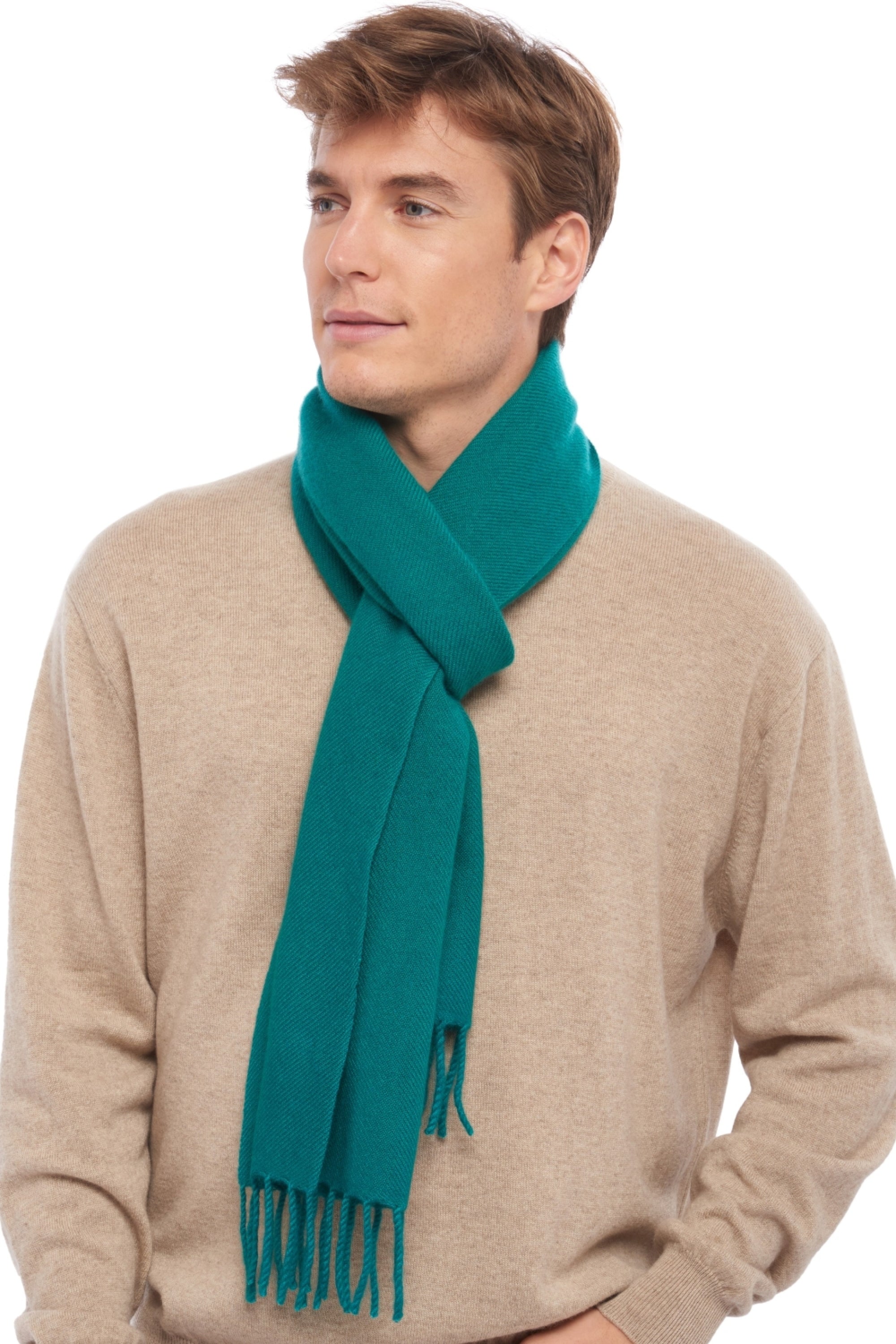 Zak200 aus Herren-Kaschmir - Waldgrün - Mahogany