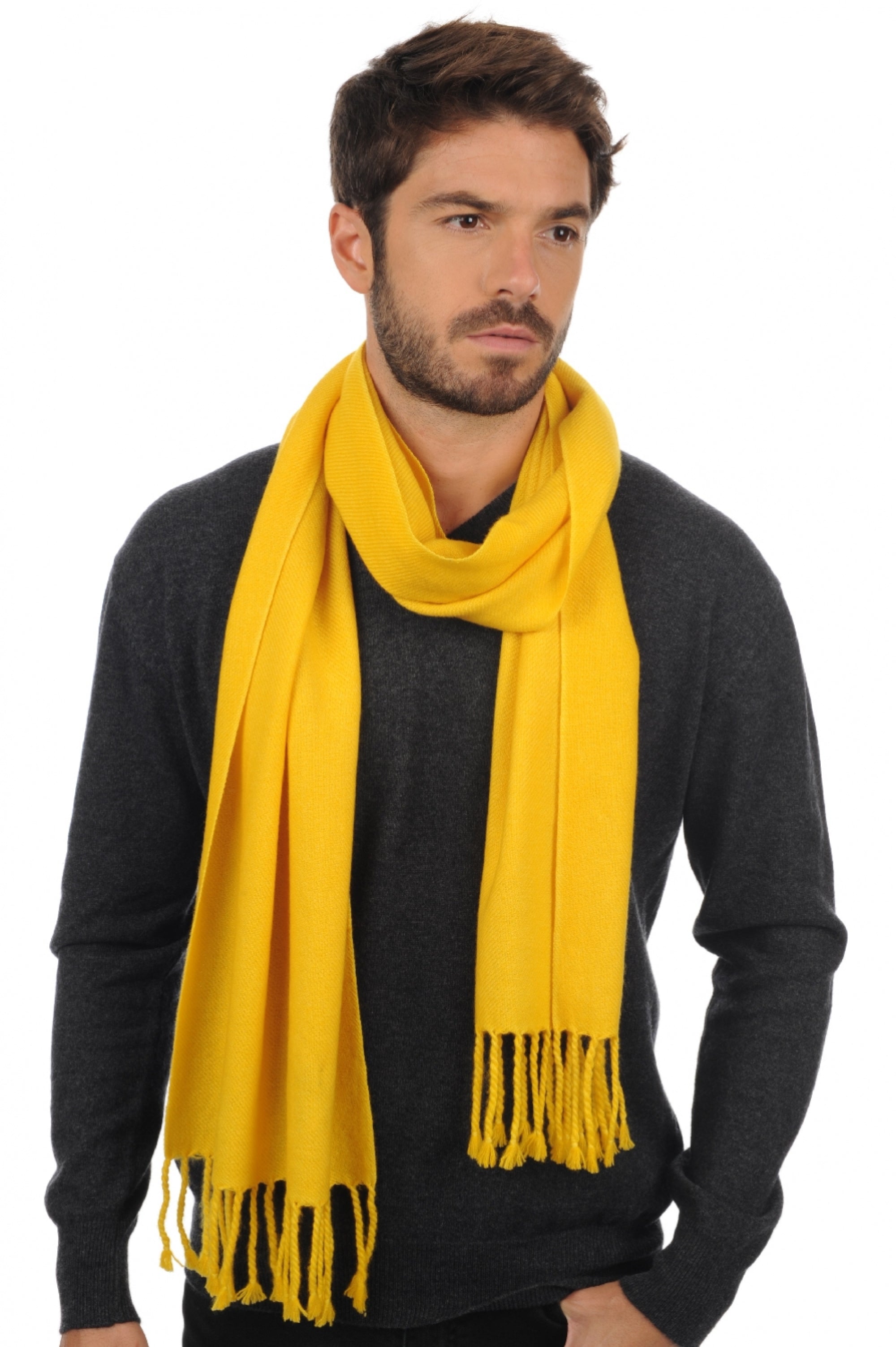 Zak200 aus Herren-Kaschmir - Sonnenblume - Mahogany