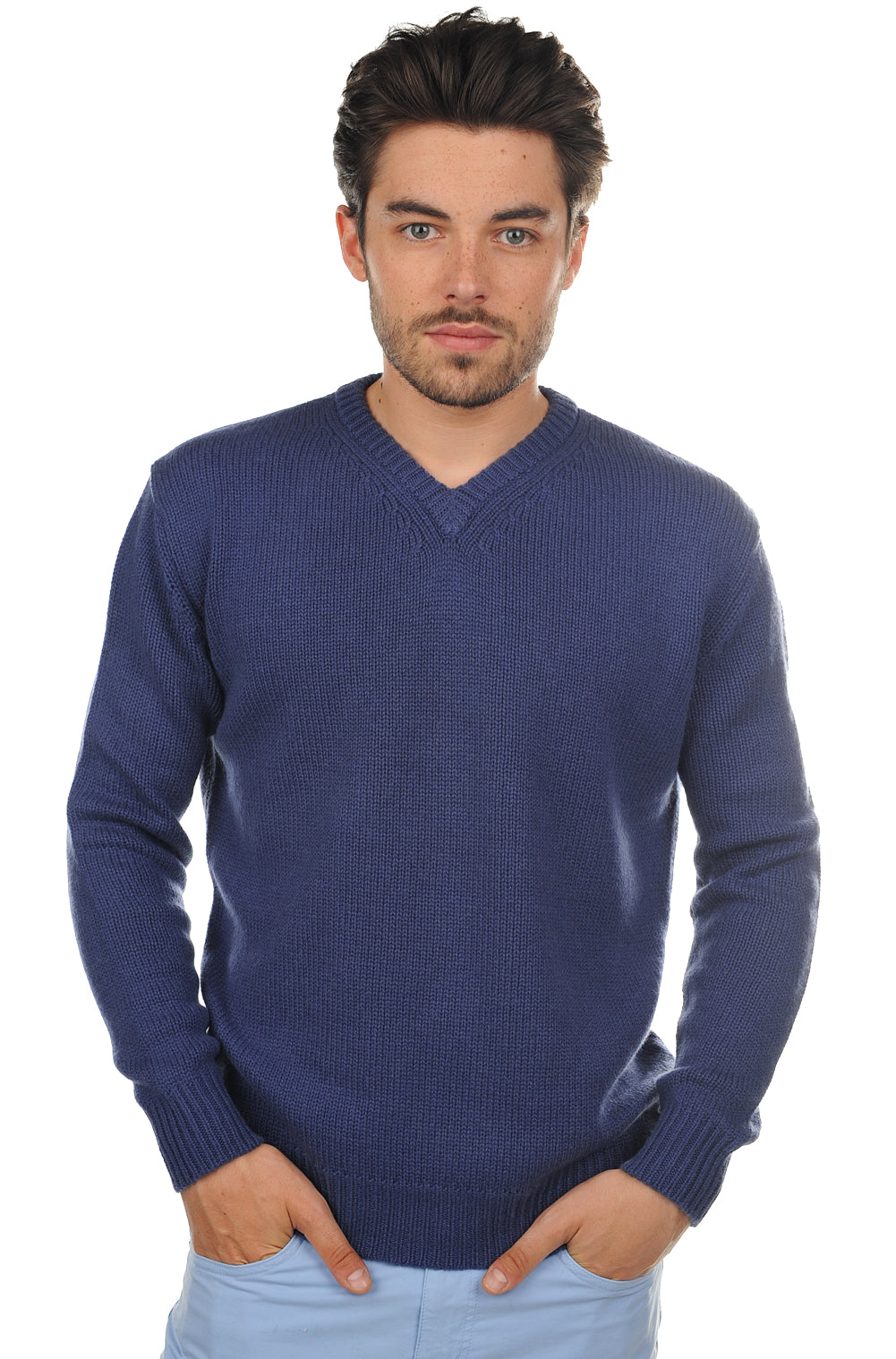 Atman Kaschmirpullover Herren - bleu mâle - Mahogany