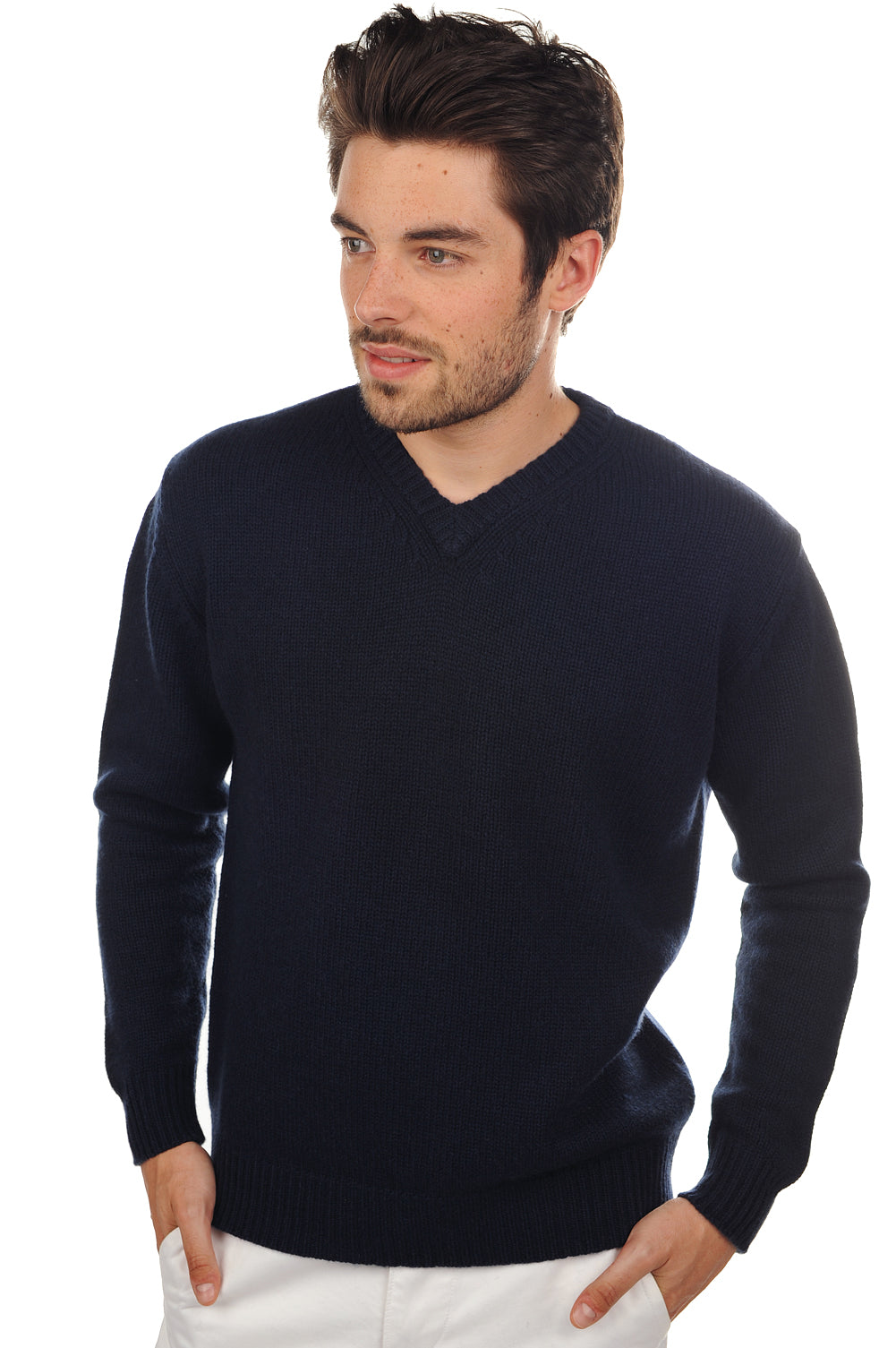 Atman Kaschmirpullover Herren - dunkles Marine - Mahogany