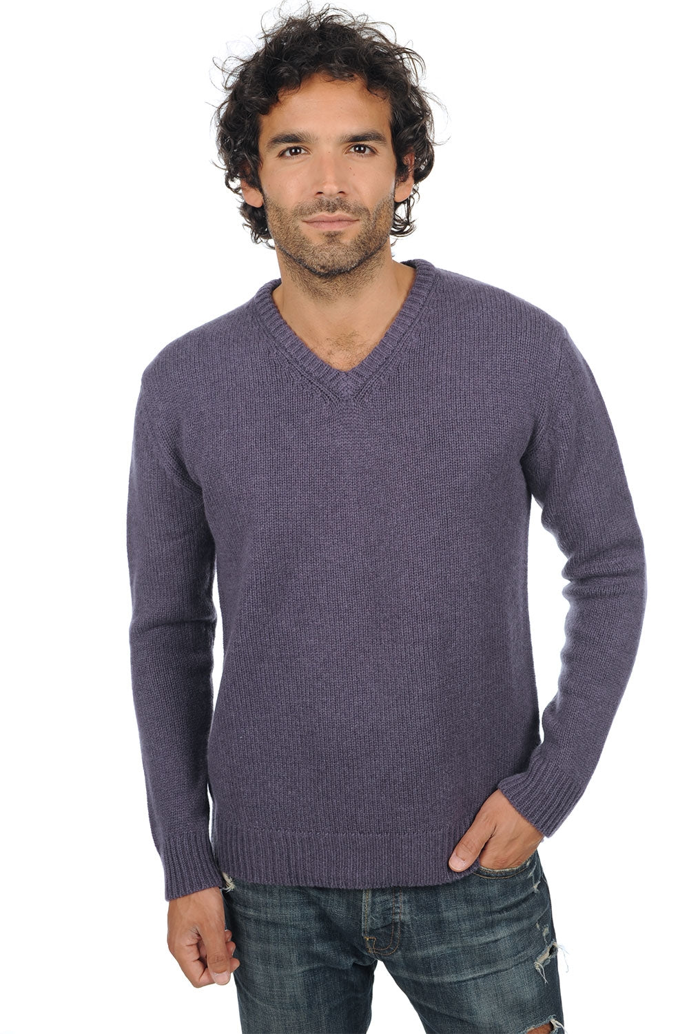 Atman Kaschmirpullover Herren - brombeere - Mahogany
