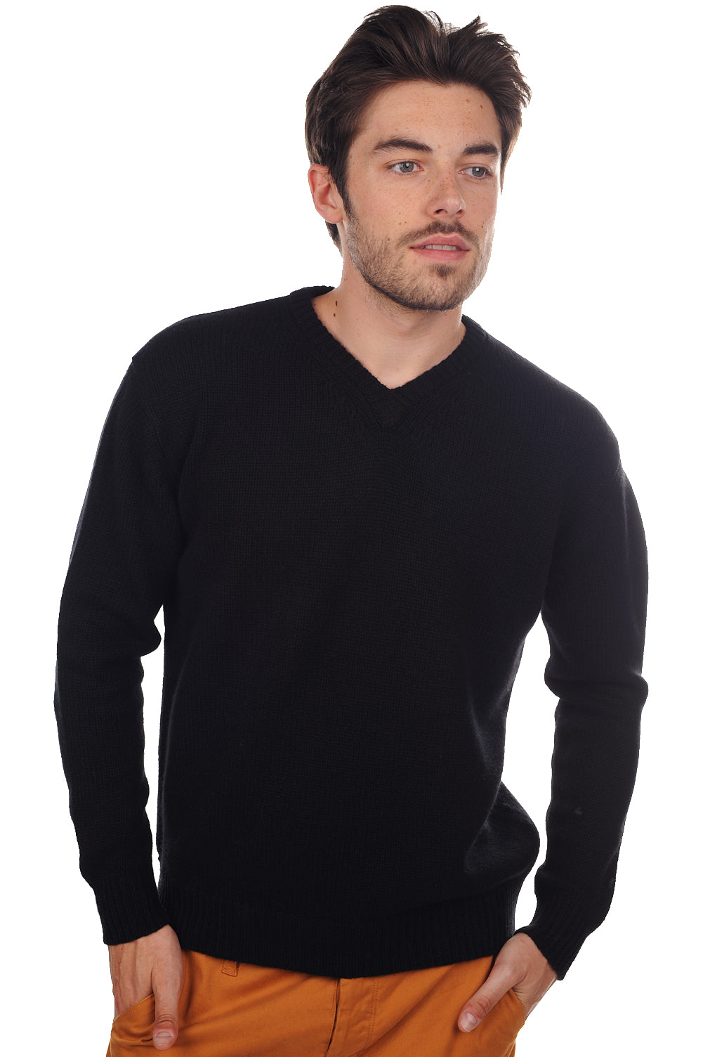 Atman Kaschmirpullover Herren - schwarz - Mahogany