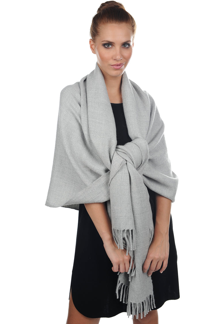 Niry-Alpaga aus Baby-Alpaka für Damen und Herren – meliertes Flanellgrau – Mahogany