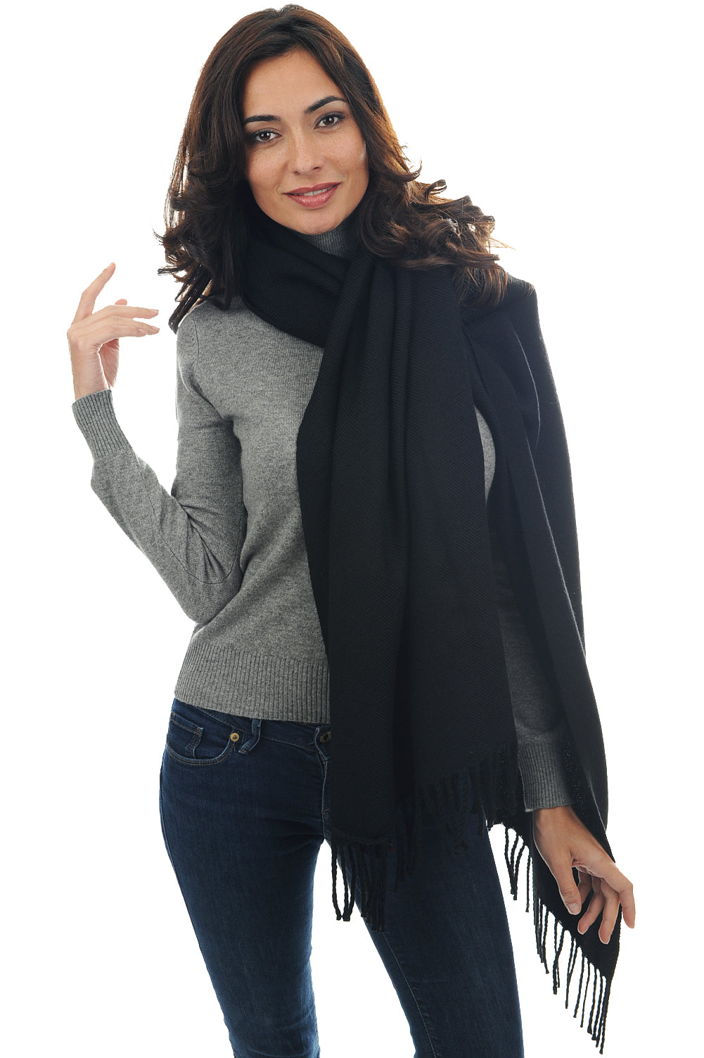 Niry-Alpaga aus Baby-Alpaka für Damen und Herren – Schwarz – Mahogany