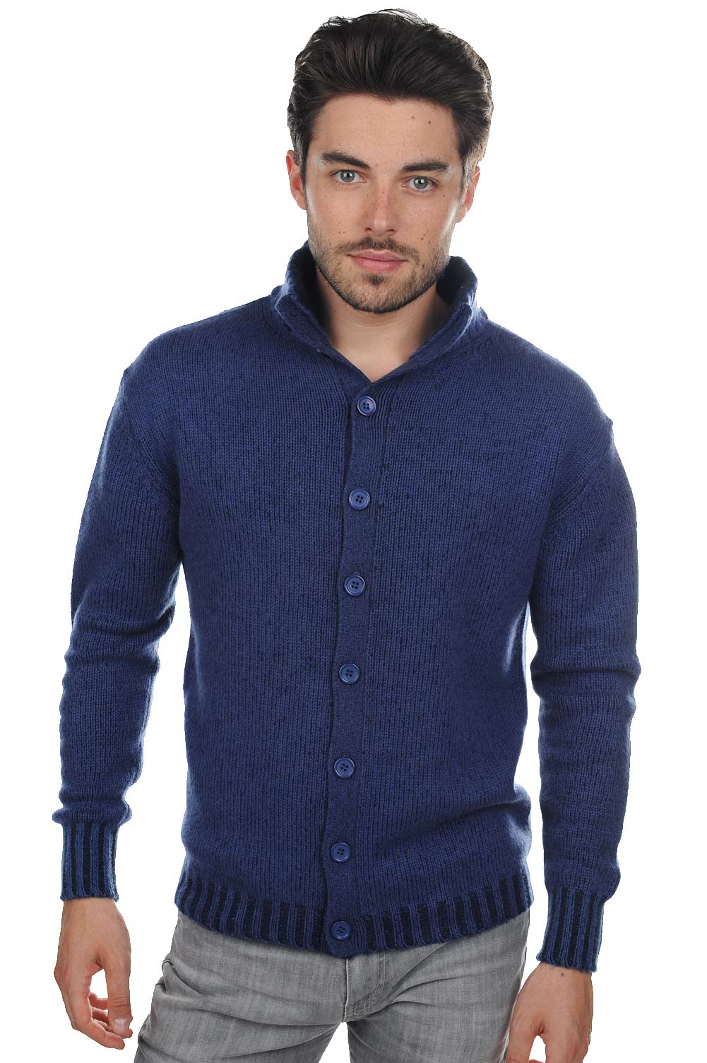 Jo Kaschmirpullover Herren - Dunkelmarineblau-Bleu Mâle - Mahogany