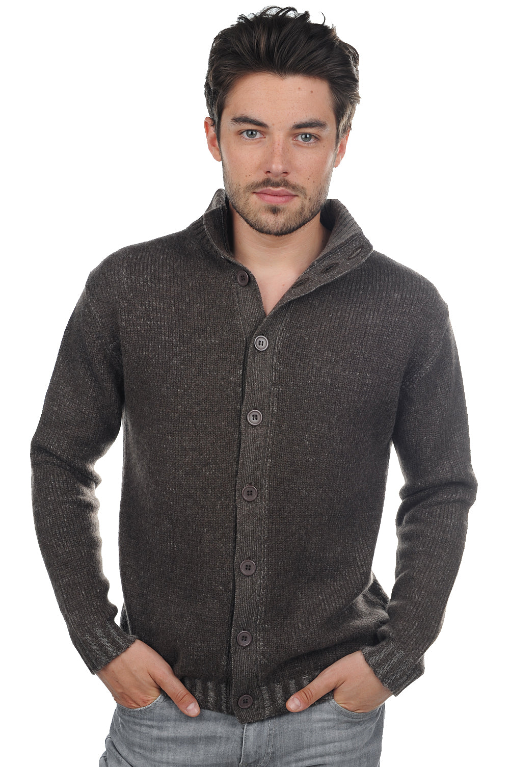 Jo Kaschmirpullover Herren - Braun Chiné-Marmotte Chiné - Mahogany
