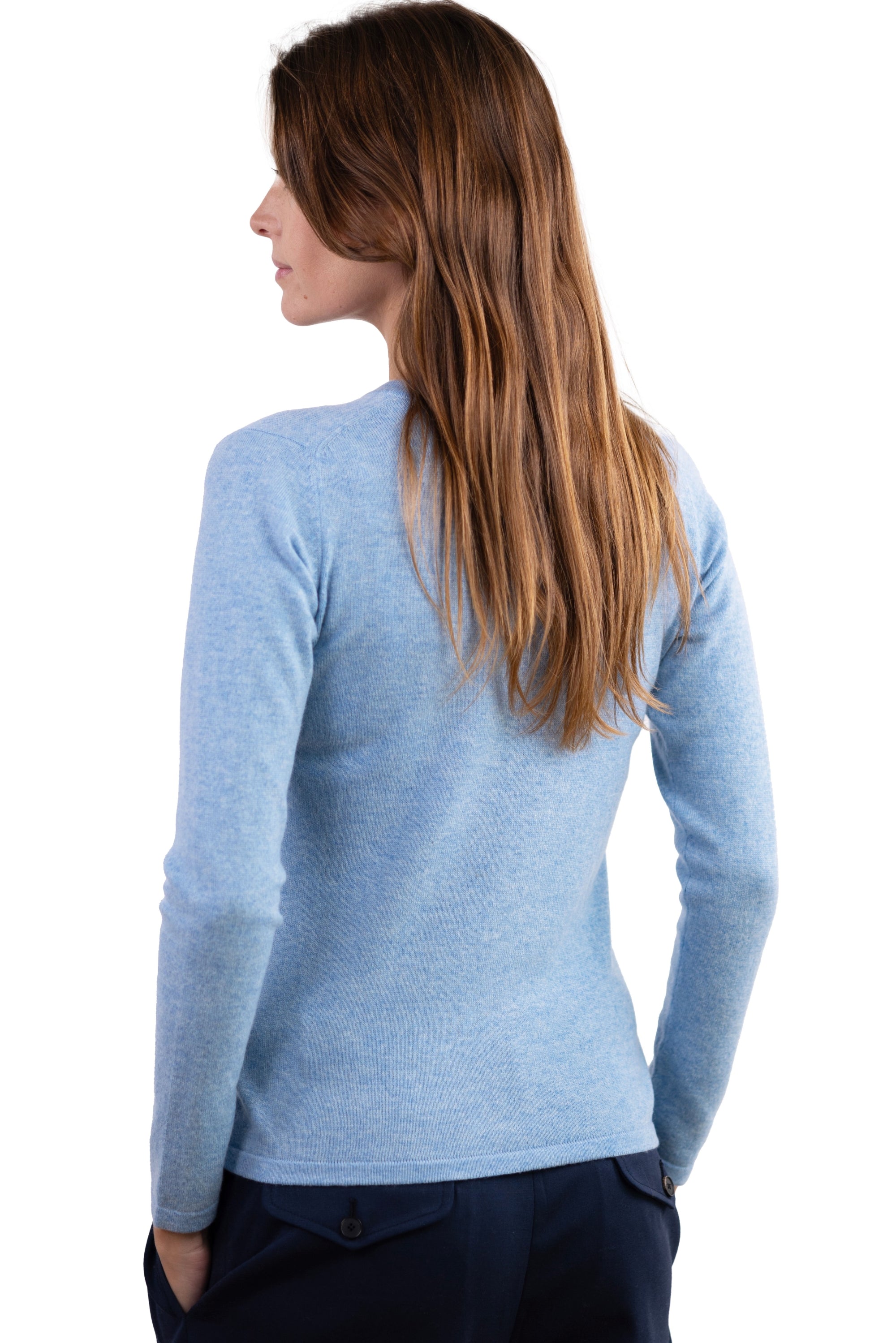 Emma aus Kaschmir Damen - Ansicht 2 - bleu azur chiné - Mahogany
