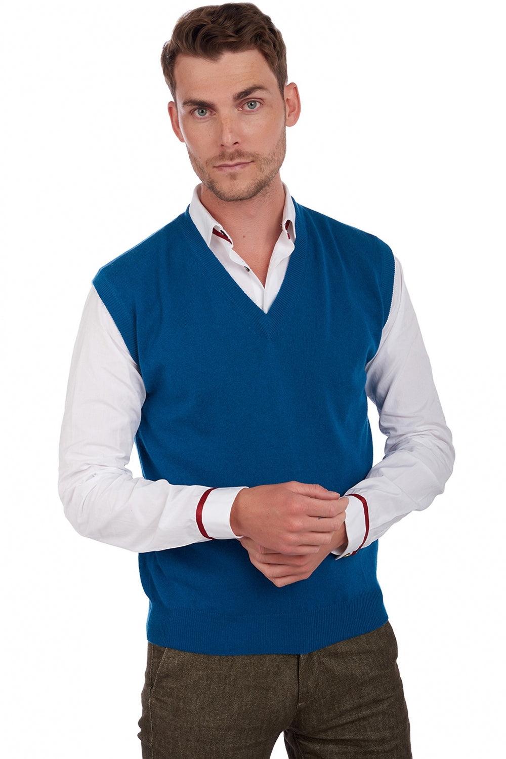 Balthazar aus Kaschmir für Herren - bleu canard - Mahogany