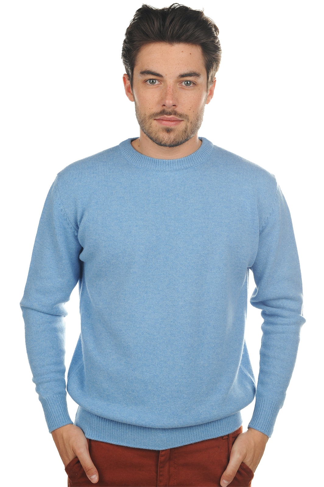 Nestor 4F aus Kaschmir für Herren - meliertes Azurblau - Mahogany
