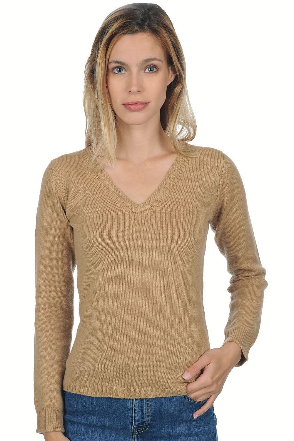 Erine 4F aus Kaschmir für Damen - Kamel - Mahogany