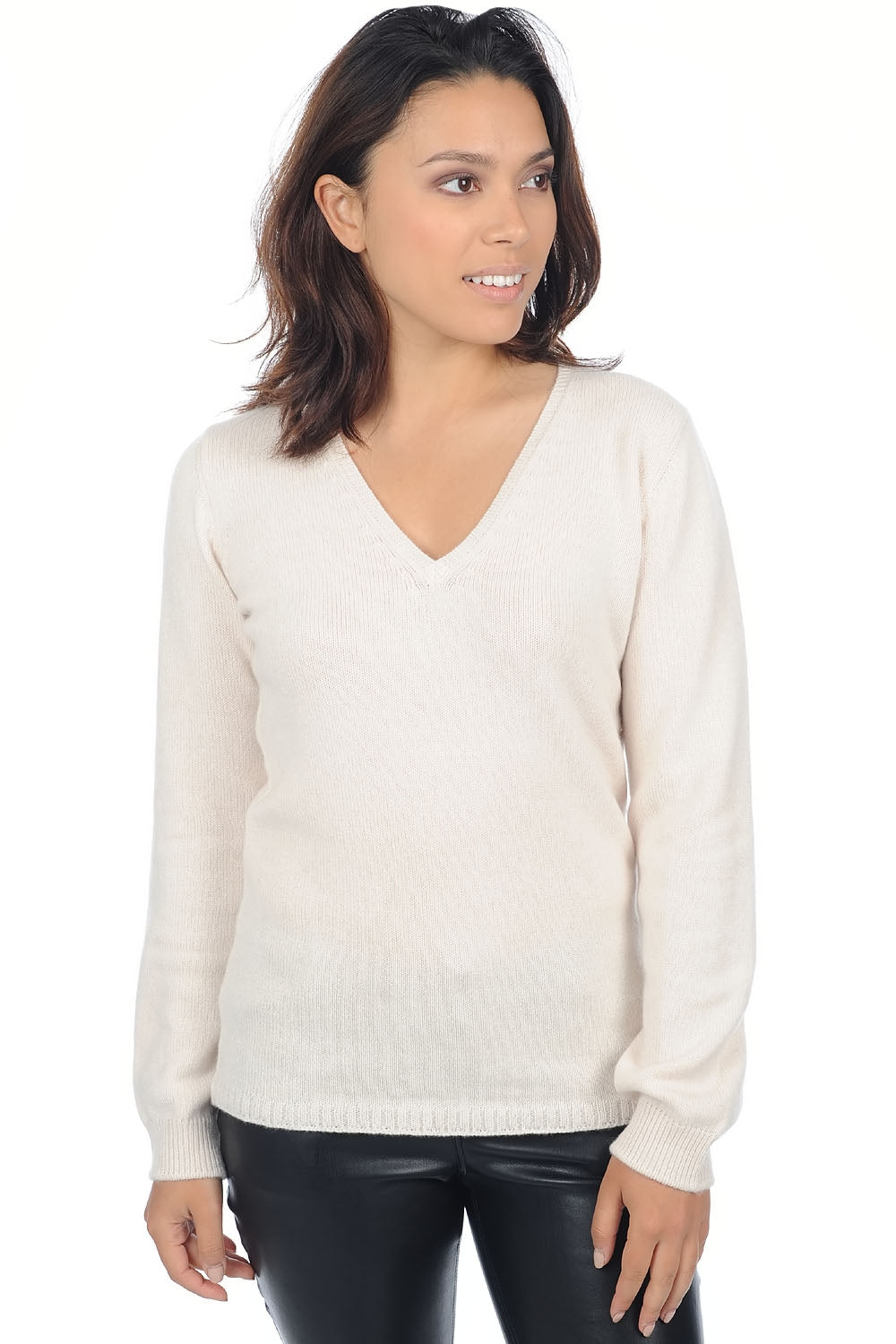 Erine 4F aus Kaschmir für Damen - Ecru - Mahogany