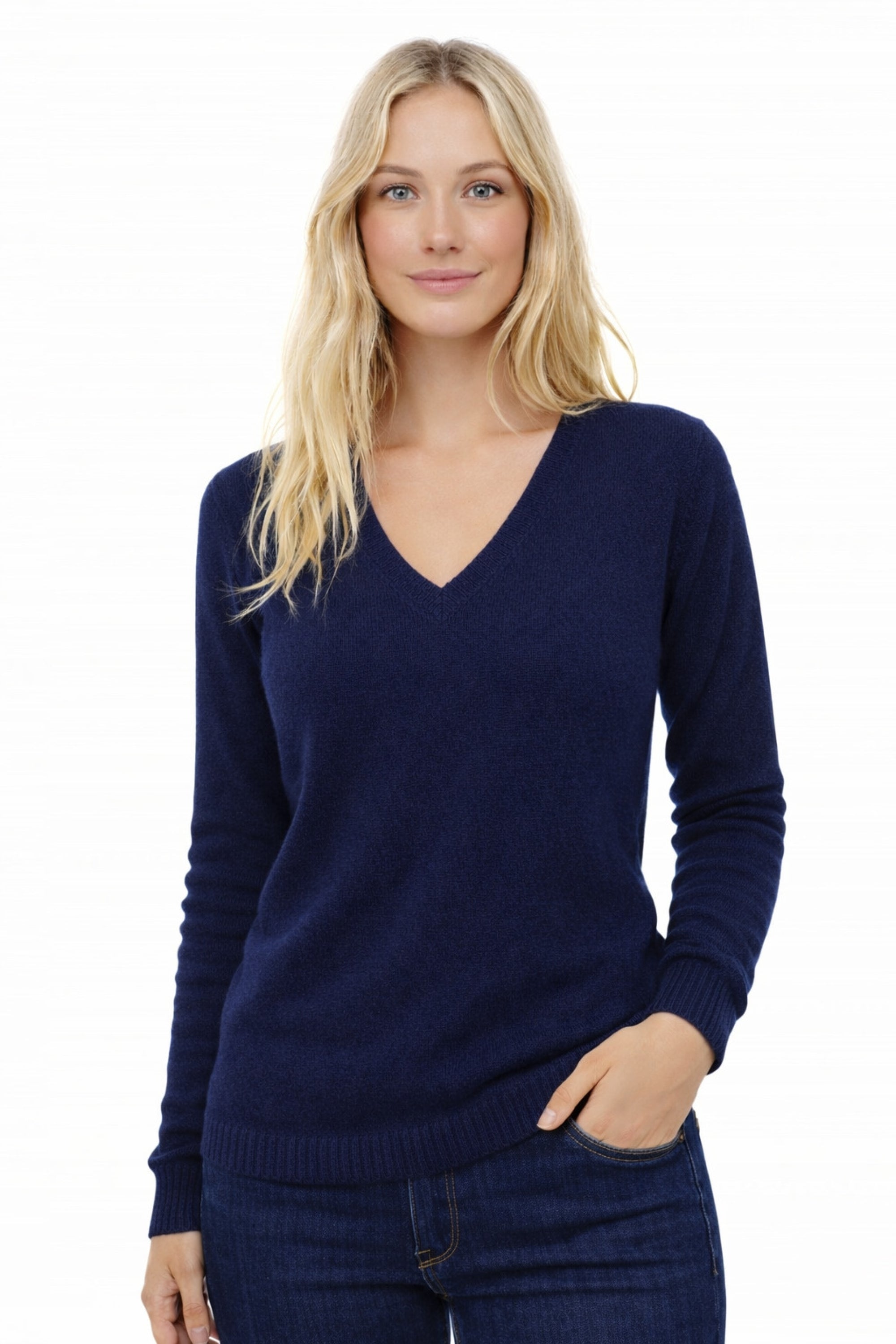 Erine 4F aus Kaschmir für Damen - Dunkelmarineblau - Mahogany