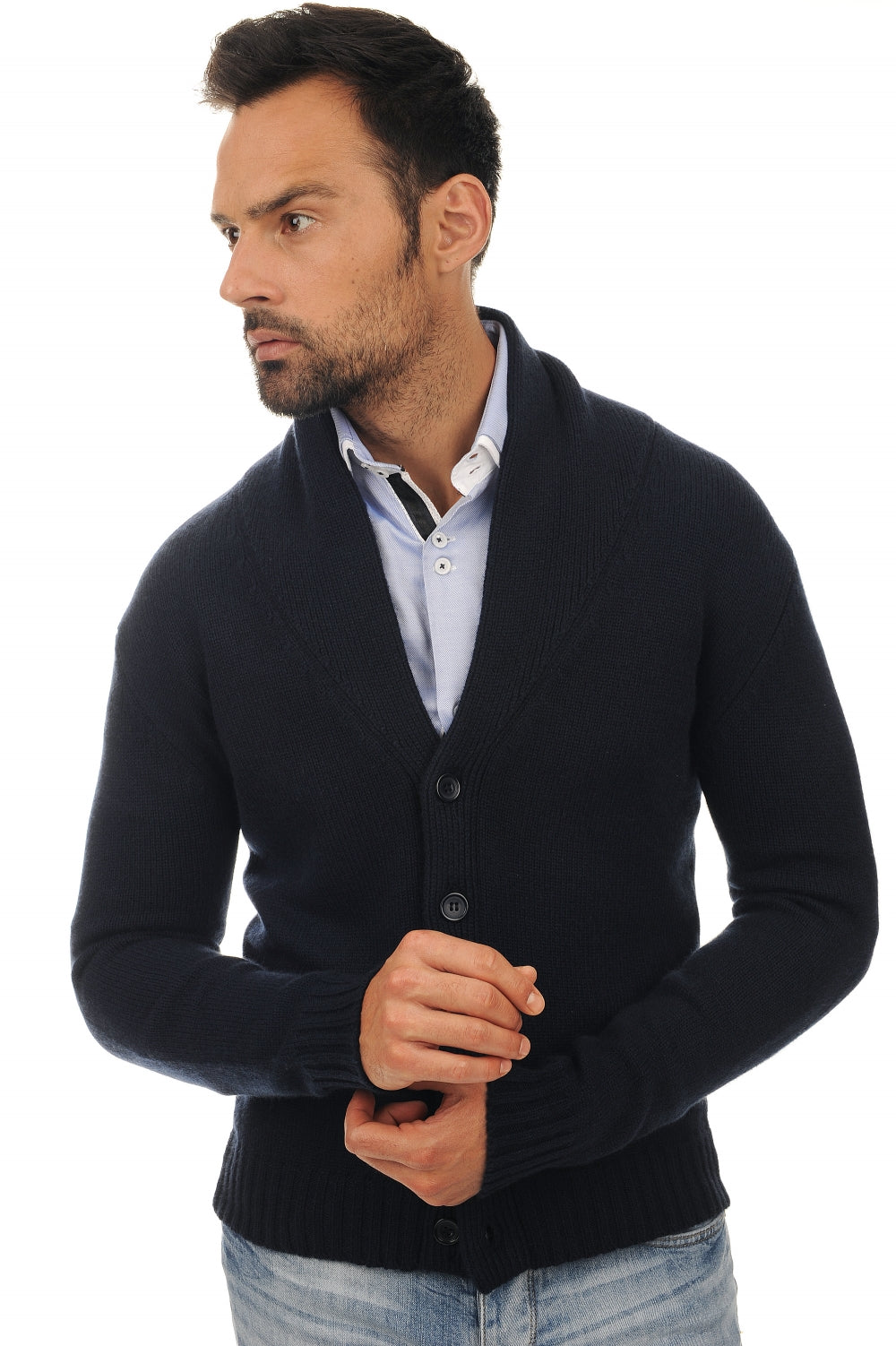 Jovan Kaschmirpullover Herren - dunkles Marineblau - Mahogany