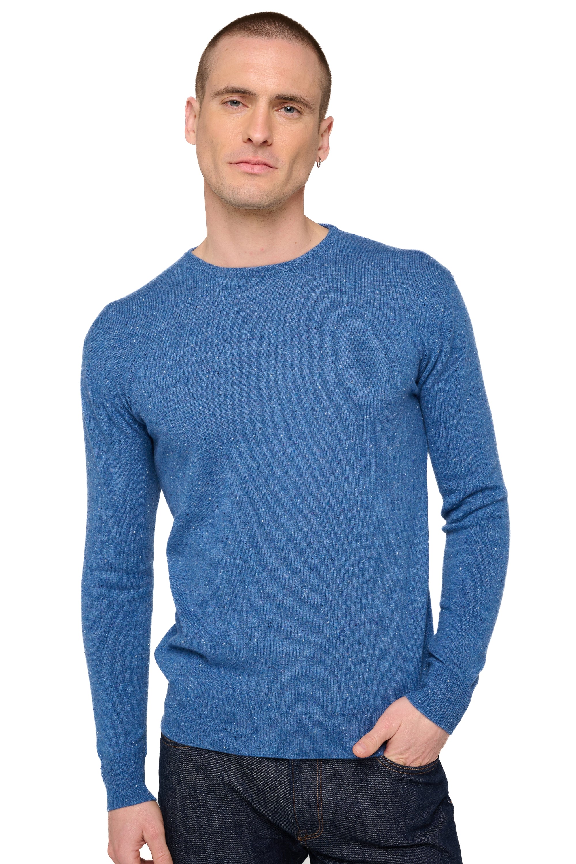 Nestor Kaschmirpullover Herren - Memphis-Blau - Mahogany