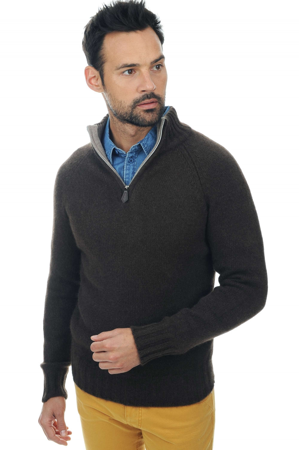 Howard aus Kaschmir und Yak für Herren - natürliches Braun - natural brown - Mahogany